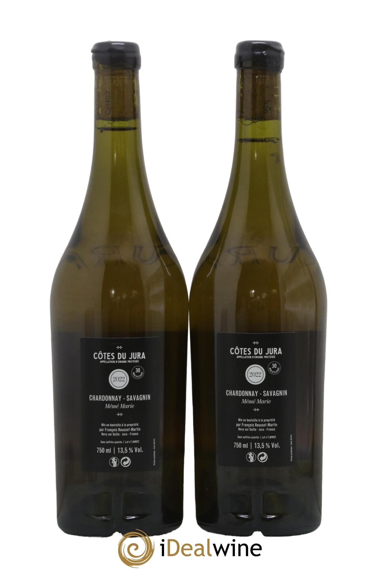 Côtes du Jura Mémé Marie François Rousset Martin 2022 - Posten von 2 Flaschen - 1