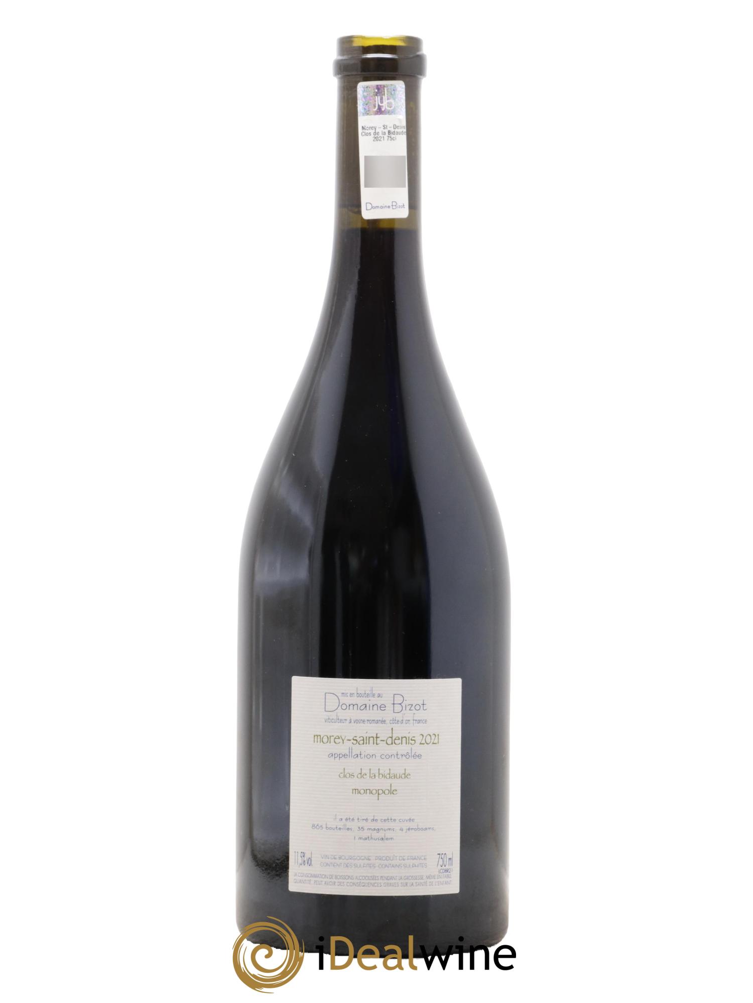 Morey-Saint-Denis Clos de la Bidaude Domaine Bizot 2021 - Lot de 1 bouteille - 1