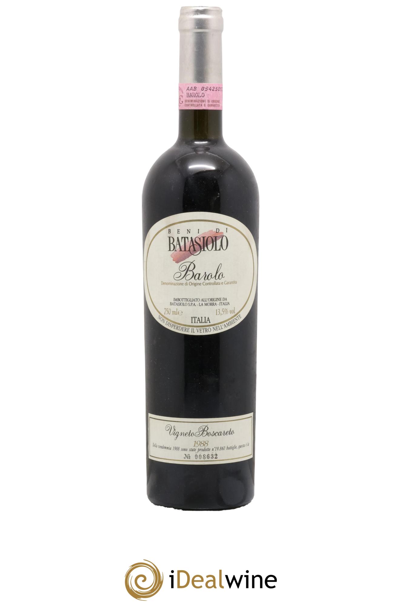 Barolo DOCG Vigneto Boscareto Beni Di Batasiolo 1988 - Posten von 1 Flasche - 0