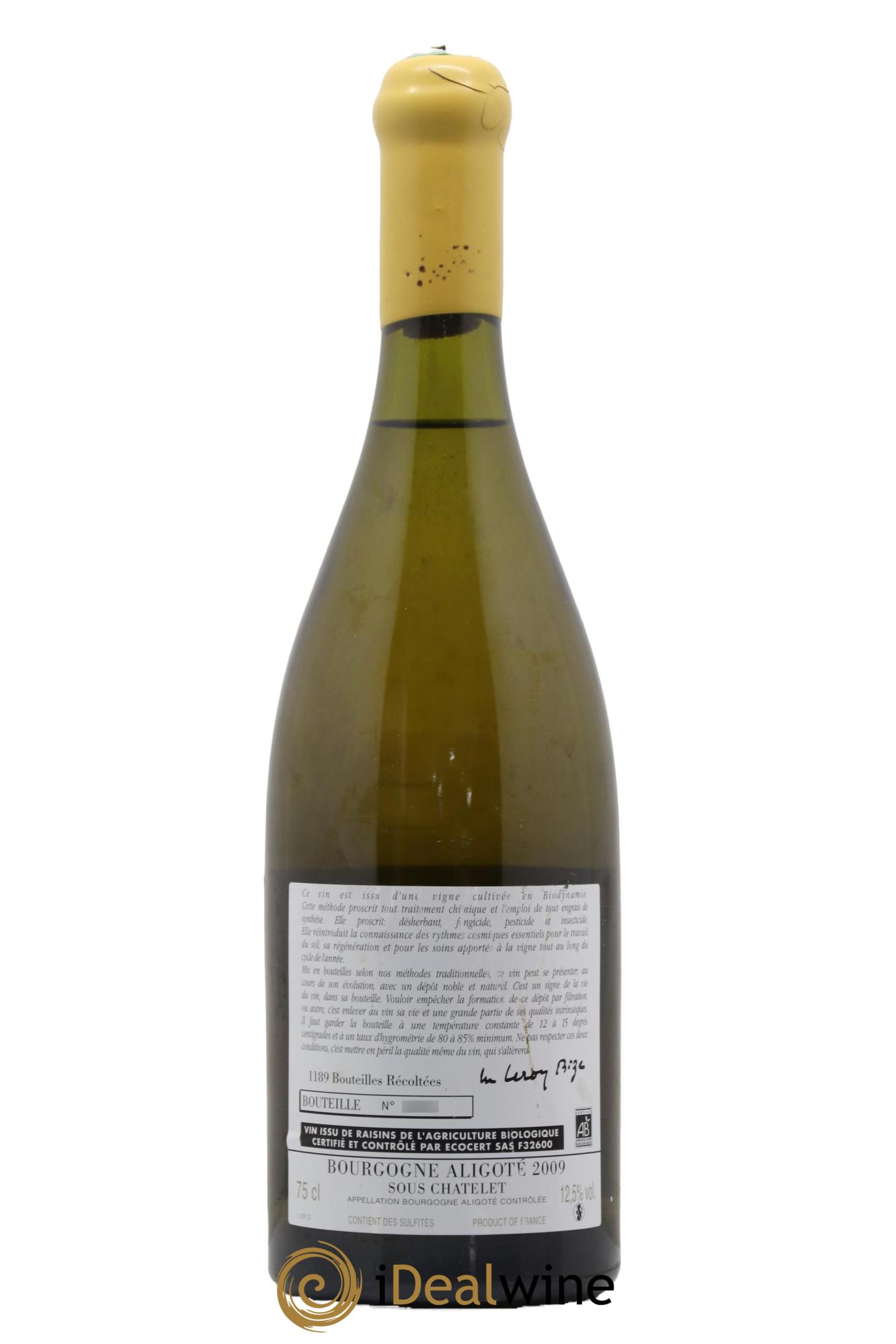 Bourgogne Aligoté Sous Chatelet d'Auvenay (Domaine) 2009 - Lot de 1 bouteille - 1
