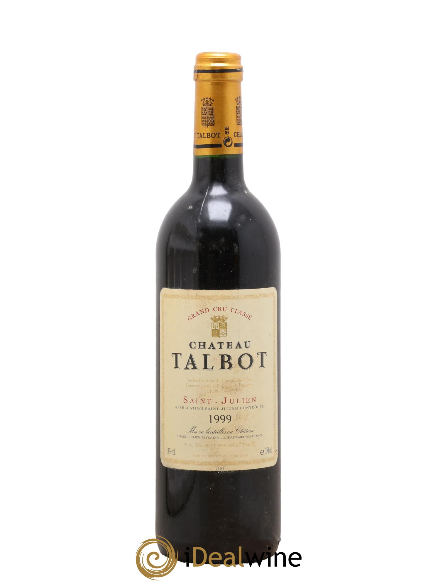 Château Talbot 4ème Grand Cru Classé 1999 - Lotto di 1 bottiglia - 0