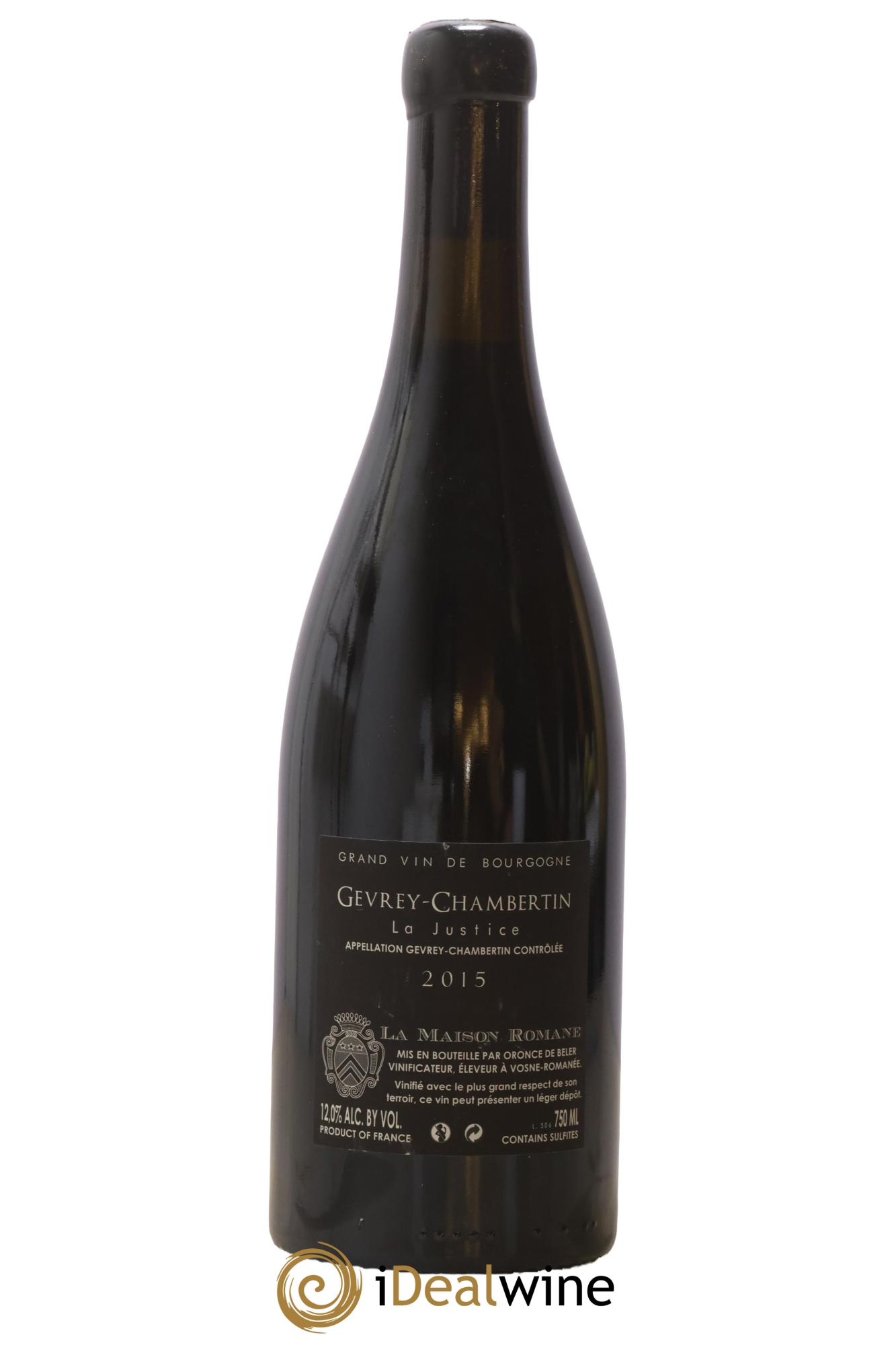 Gevrey-Chambertin La Justice La Maison Romane 2015 - Lotto di 1 bottiglia - 1