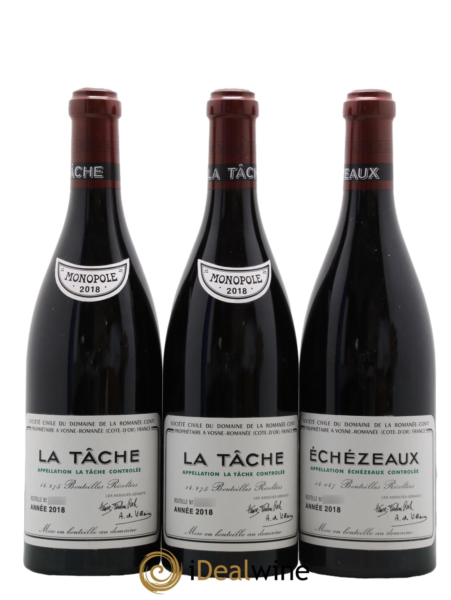 Assortiment 2018 du Domaine de la Romanée-Conti Domaine de la Romanée-Conti 2 Echezeaux, 1 Grands Echezeaux,1 Montrachet, 3 La Tâche, 1 Richebourg, 2 Romanée St Vivant, 1 Romanée Conti 2018 - Lotto di 11 bottiglie - 5