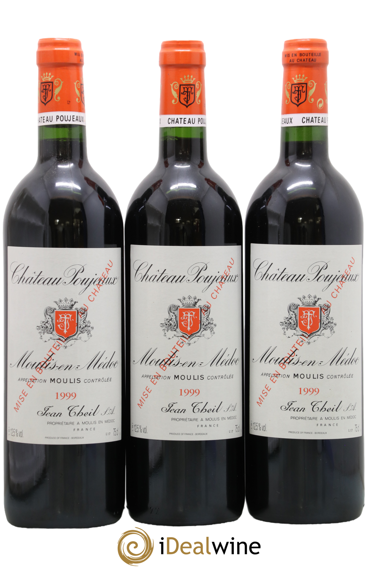 Château Poujeaux 1999 - Lot de 3 bouteilles - 0