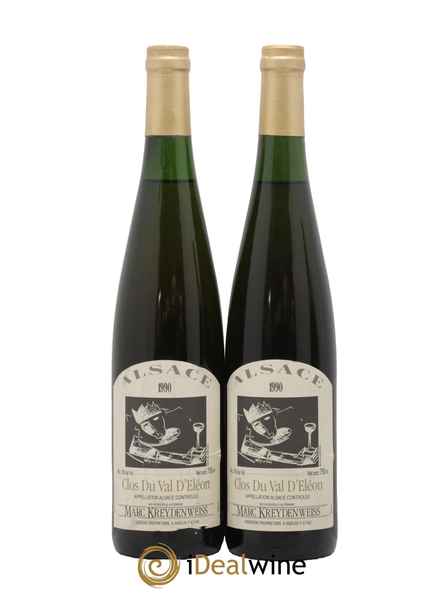 Alsace Clos du Val d'Eléon Marc Kreydenweiss 1990 - Lot de 2 bouteilles - 0