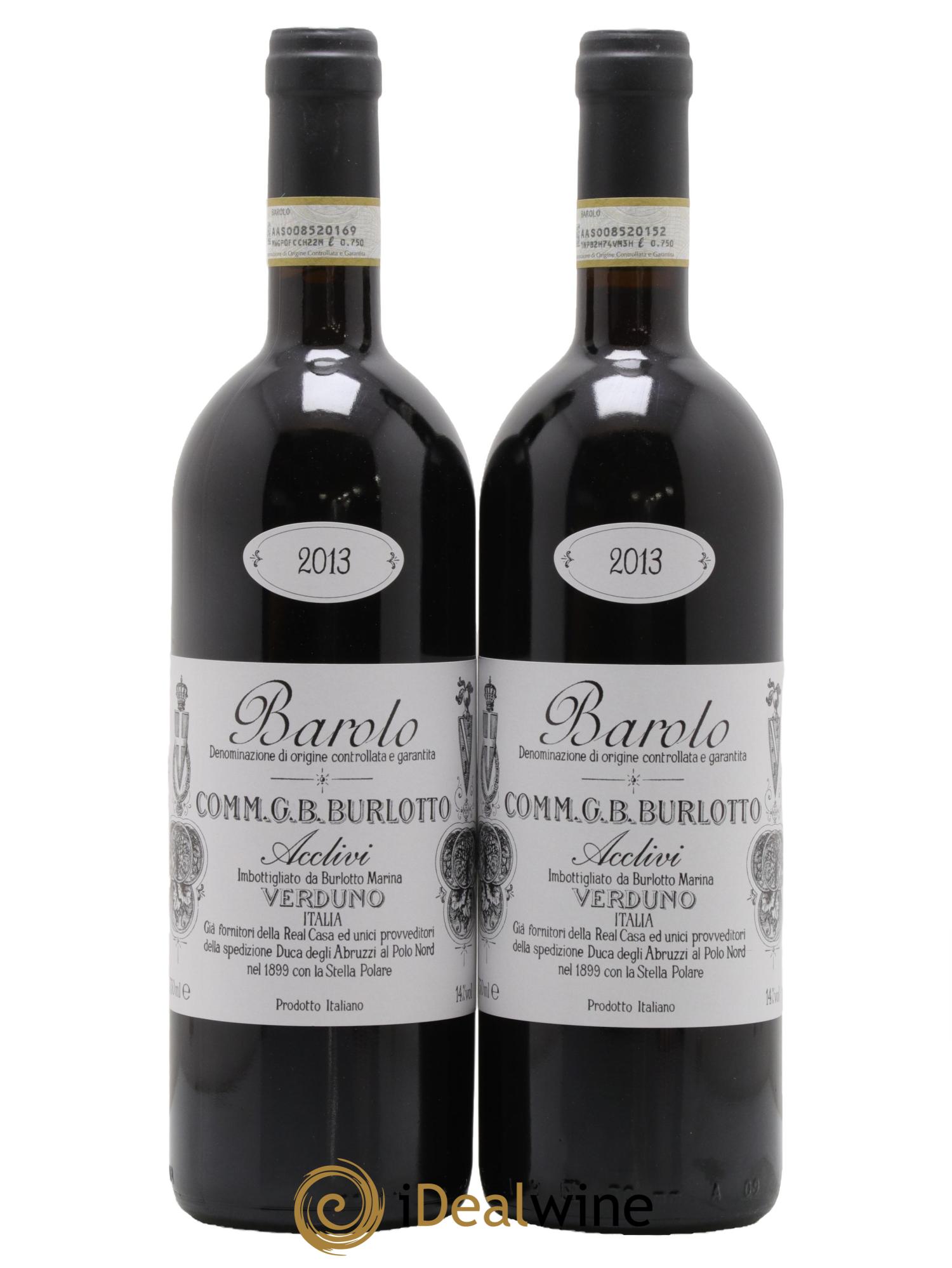Barolo DOCG Acclivi Comm. Giovan Battista Burlotto 2013 - Lotto di 2 bottiglie - 0