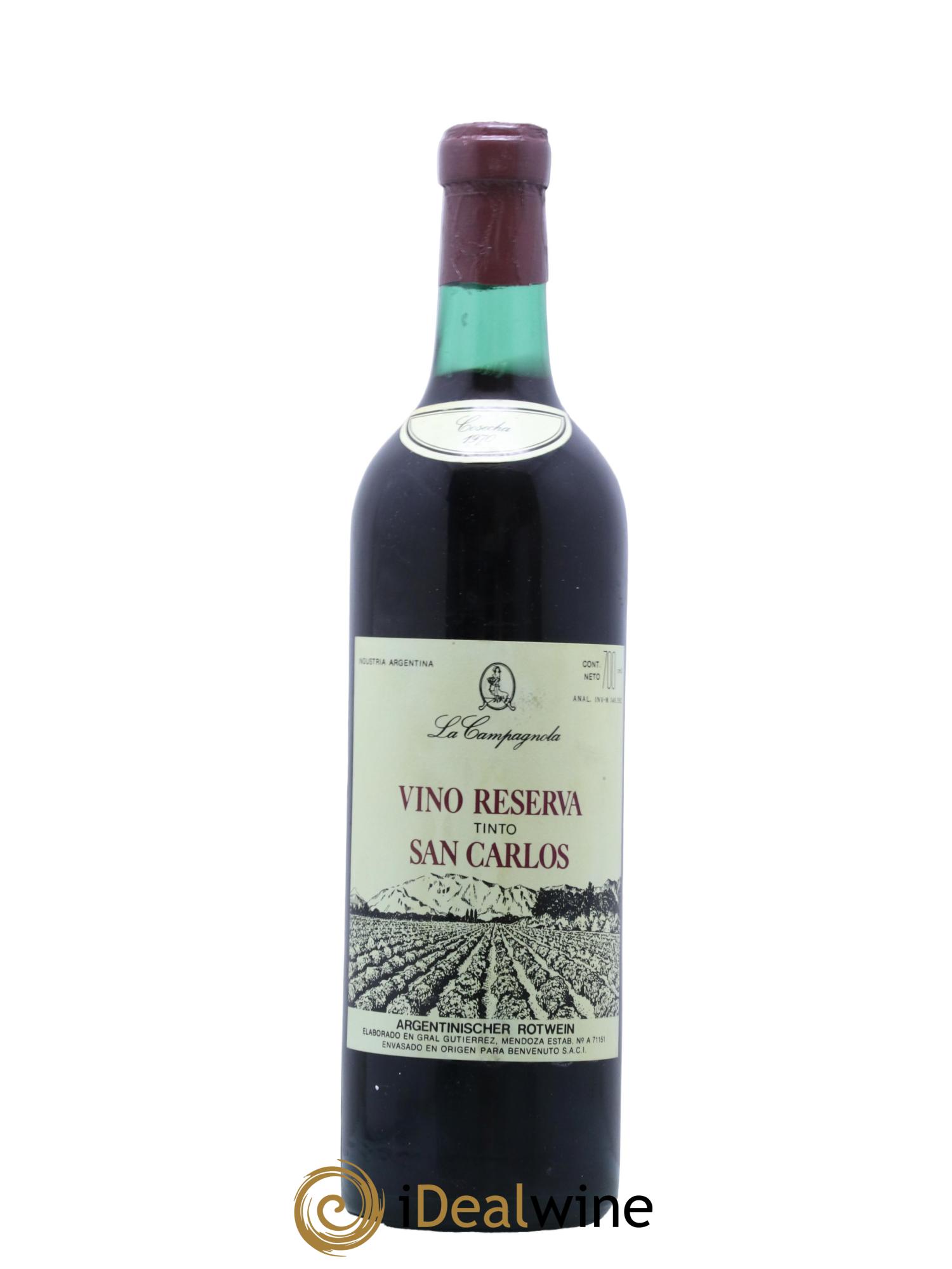 Vins Etrangers Argentine Vino Riserva San Carlos 1970 - Lot de 1 bouteille - 0