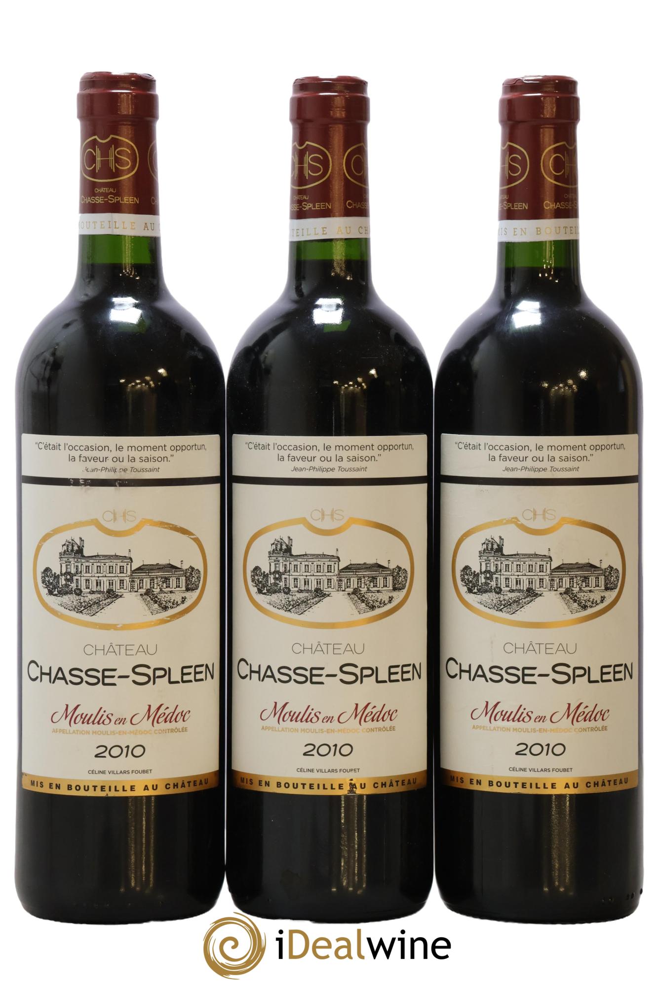 Château Chasse Spleen 2010 - Lot de 3 bouteilles - 0