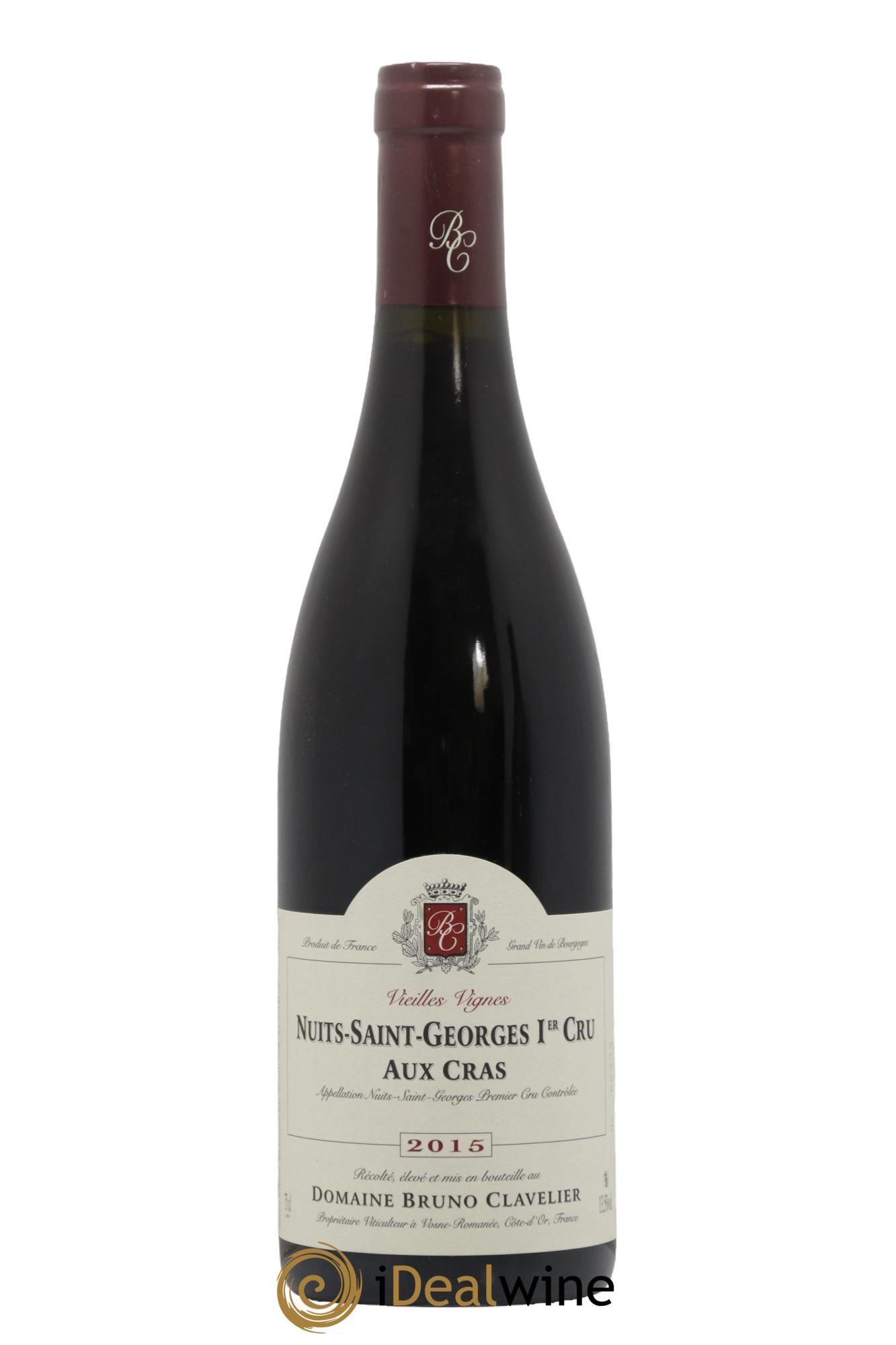 Nuits-Saint-Georges 1er Cru Aux Cras Vieilles Vignes Bruno Clavelier 2015 - Lot de 1 bouteille - 0