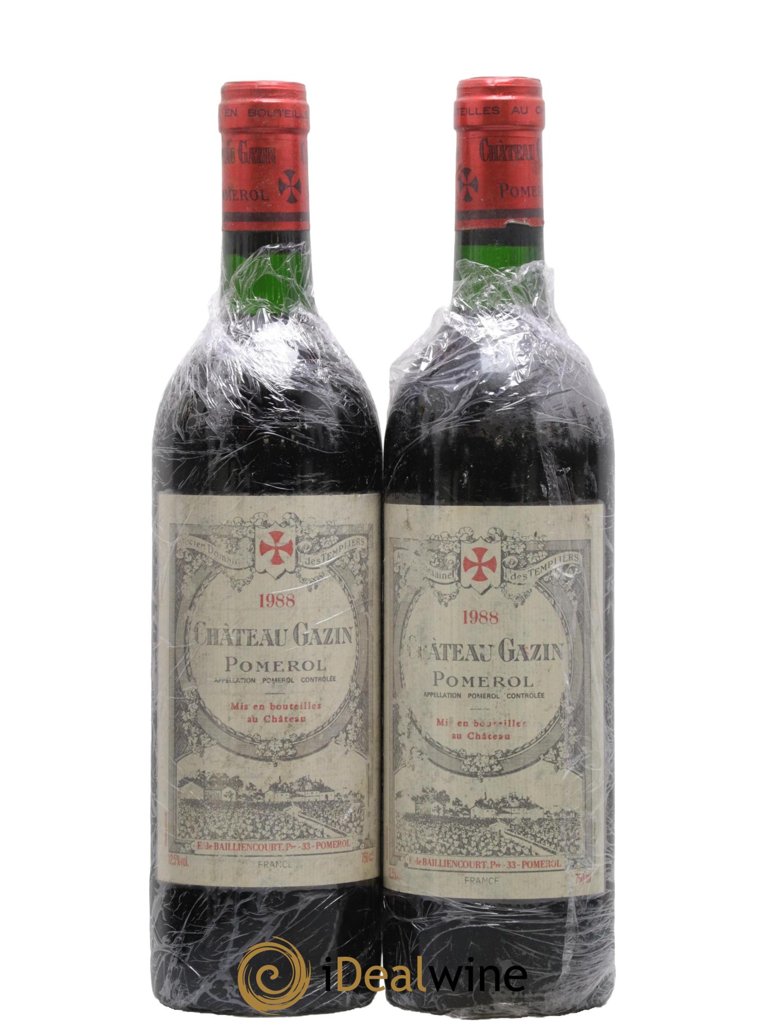 Château Gazin 1988 - Lotto di 2 bottiglie - 0