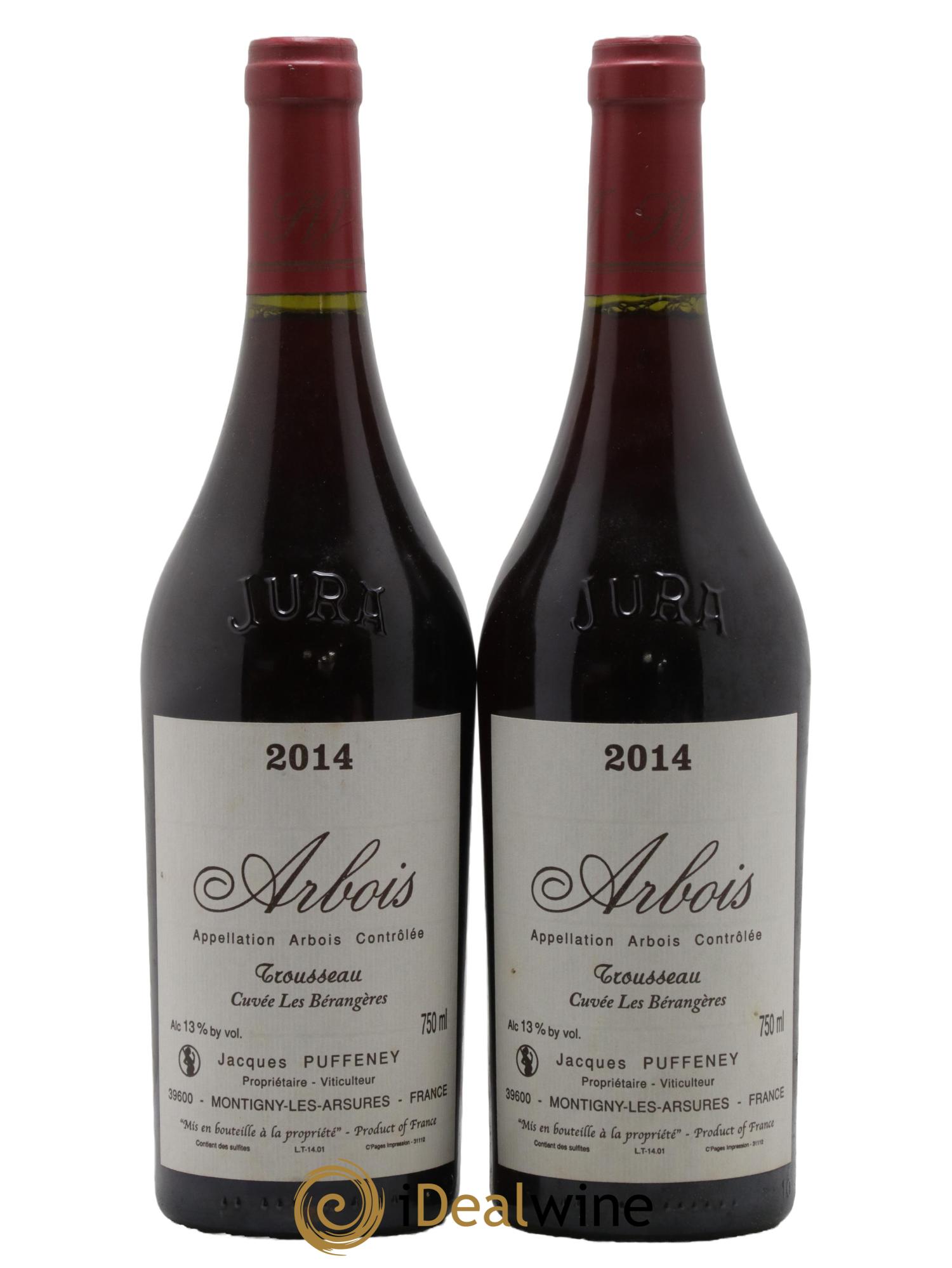 Arbois Trousseau Cuvée Les Bérangères Jacques Puffeney 2014 - Lot de 2 bouteilles - 0