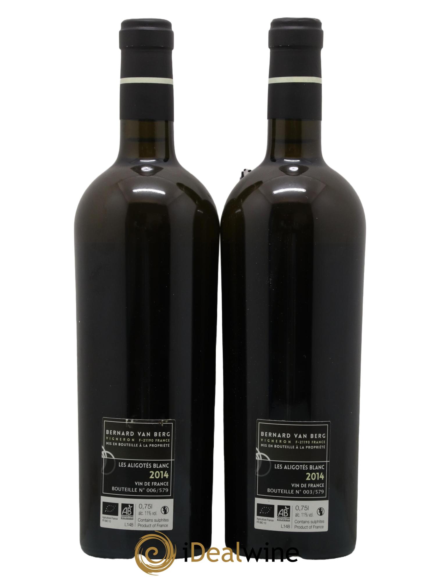 Vin de France Le vin Le Plus Simplement Les Aligotés Bernard Van Berg 2014 - Posten von 2 Flaschen - 1