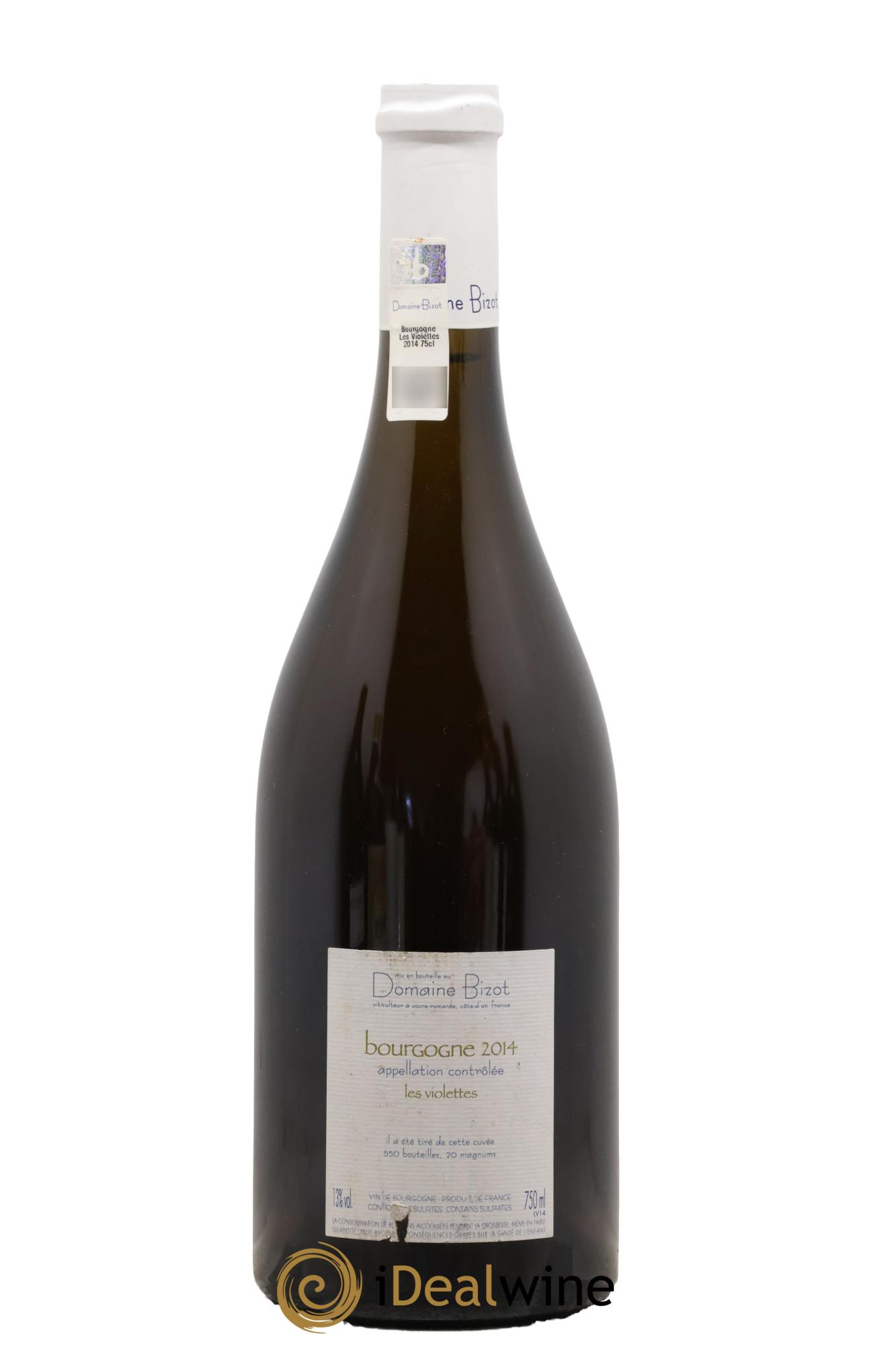 Bourgogne Les Violettes Bizot (Domaine) 2014 - Lot de 1 bouteille - 1