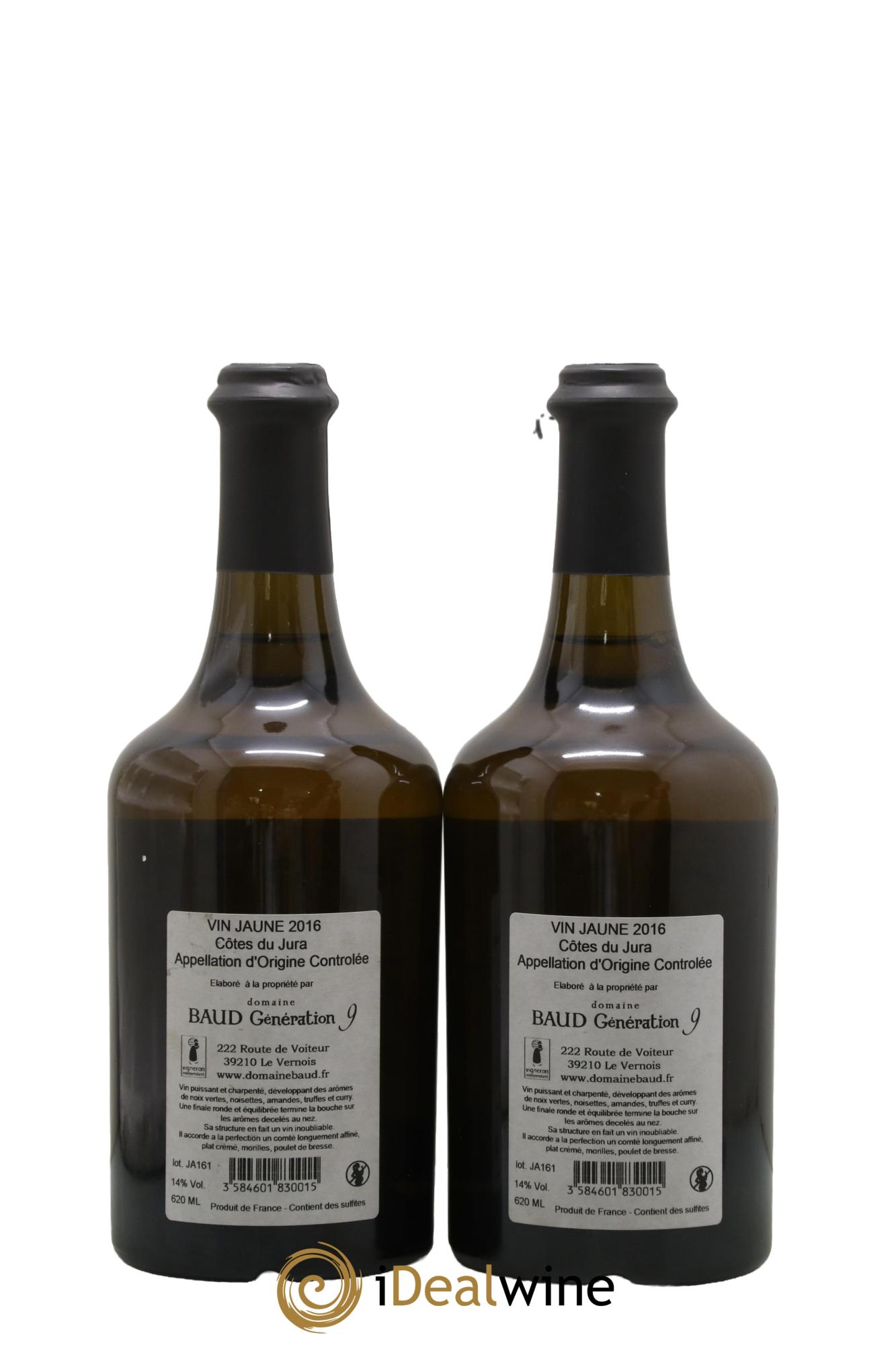 Côtes du Jura Vin Jaune Domaine Baud Génération 9 2016 - Posten von 2 Clavelin - 1