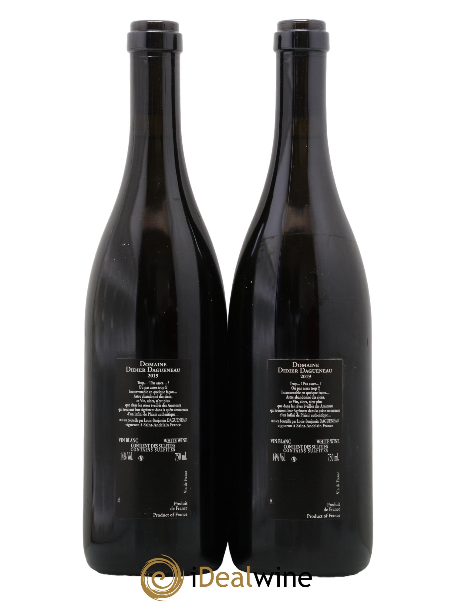 Vin de France (anciennement Pouilly-Fumé) Silex Dagueneau (Domaine Didier - Louis-Benjamin) 2019 - Lot de 2 bouteilles - 1