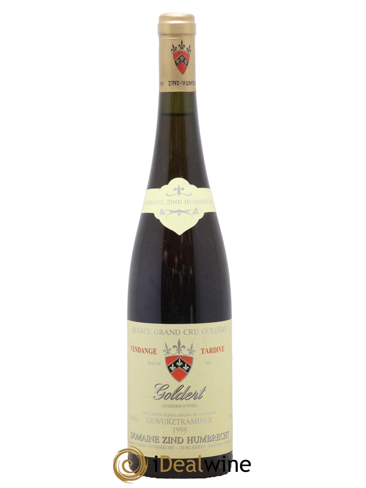 Alsace Gewurztraminer Goldert Grand Cru Vendanges Tardives Zind-Humbrecht (Domaine) 1998 - Lot de 1 bouteille - 0
