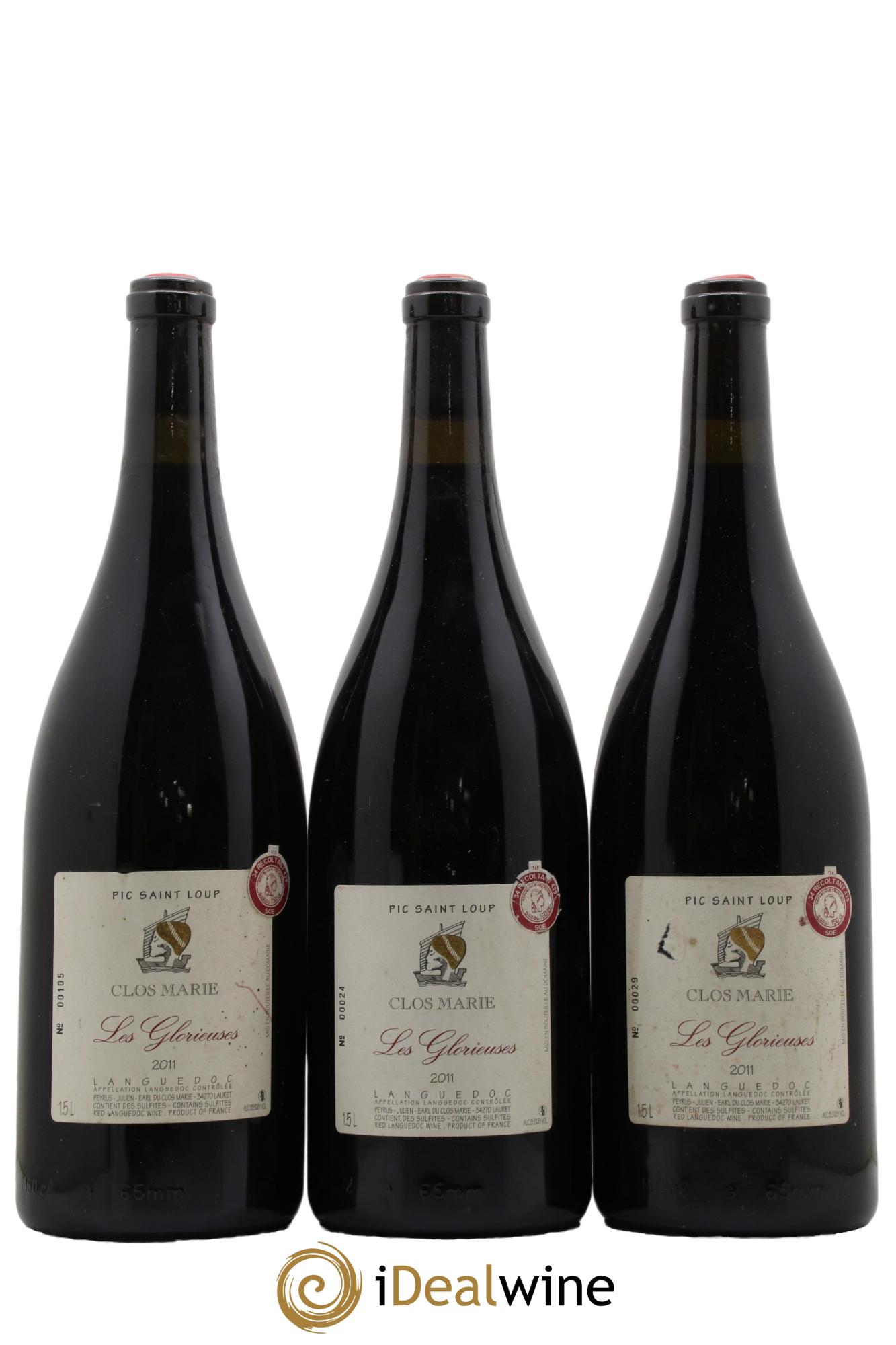 Pic Saint-Loup Clos Marie Les Glorieuses Christophe Peyrus et Françoise Julien 2011 - Posten von 3 Magnum - 0