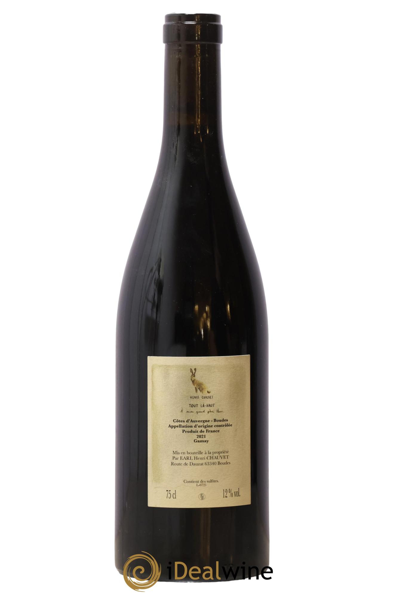 Côtes d'Auvergne Tout Là Haut Henri Chauvet 2021 - Lot de 1 bouteille - 1