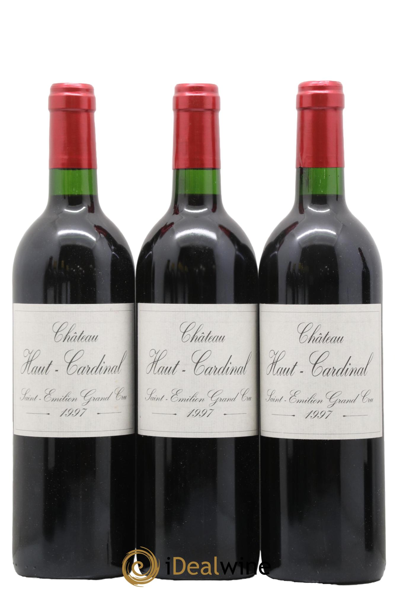 Saint-Émilion Grand Cru Château Haut Cardinal 1997 - Lotto di 3 bottiglie - 0
