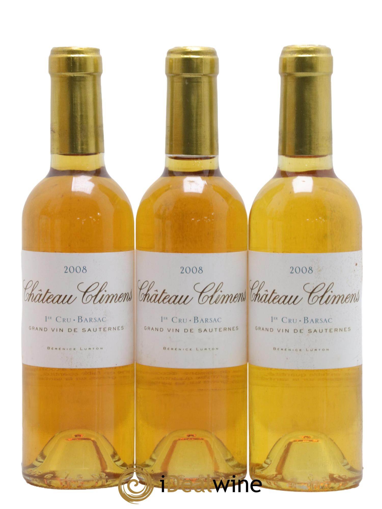 Château Climens 1er Grand Cru Classé 2008 - Lotto di 3 mezze bottiglie - 0