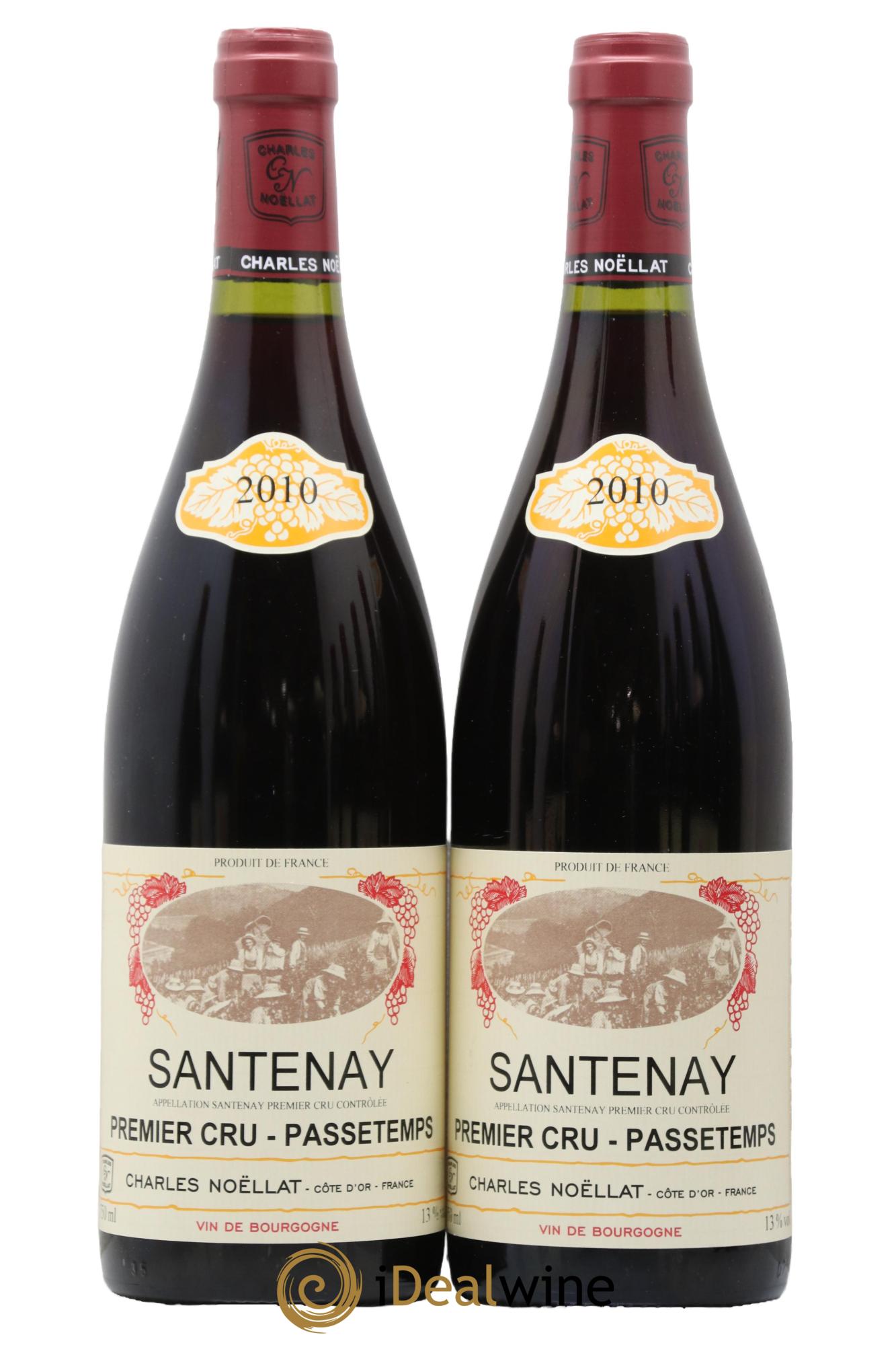 Santenay 1er Cru Passetemps Charles Noellat 2010 - Lot de 2 bouteilles - 0