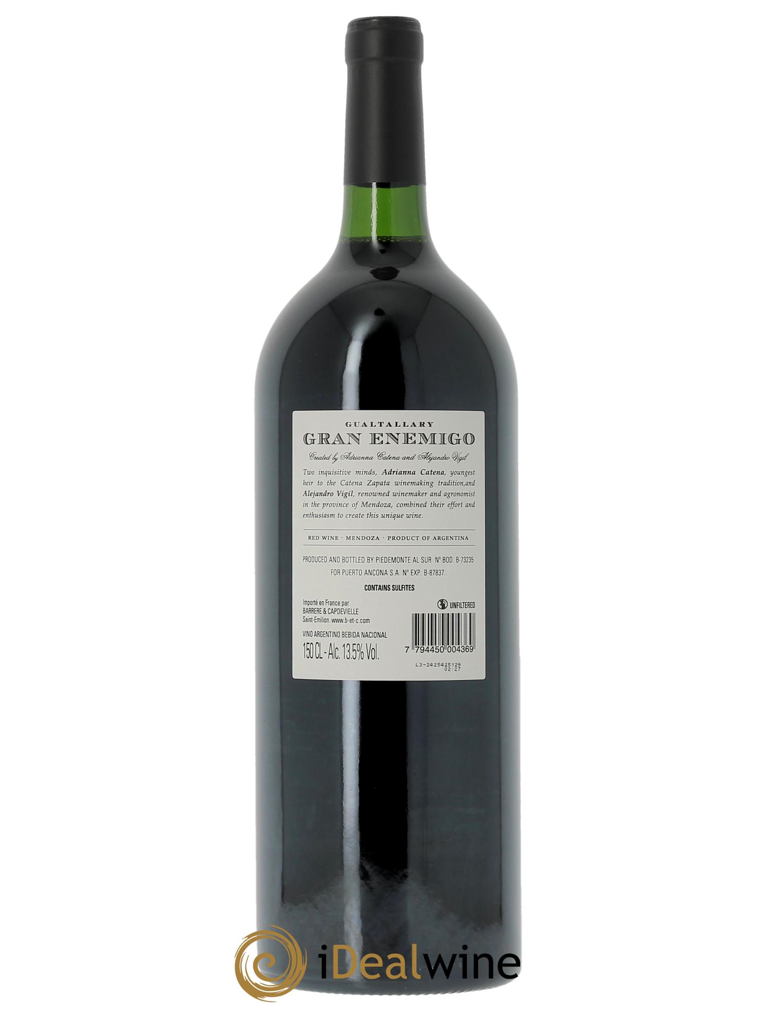 Mendoza Gran Enemigo Gualtallary Single Vineyard El Enemigo  2021 - Lotto di 1 magnum - 2