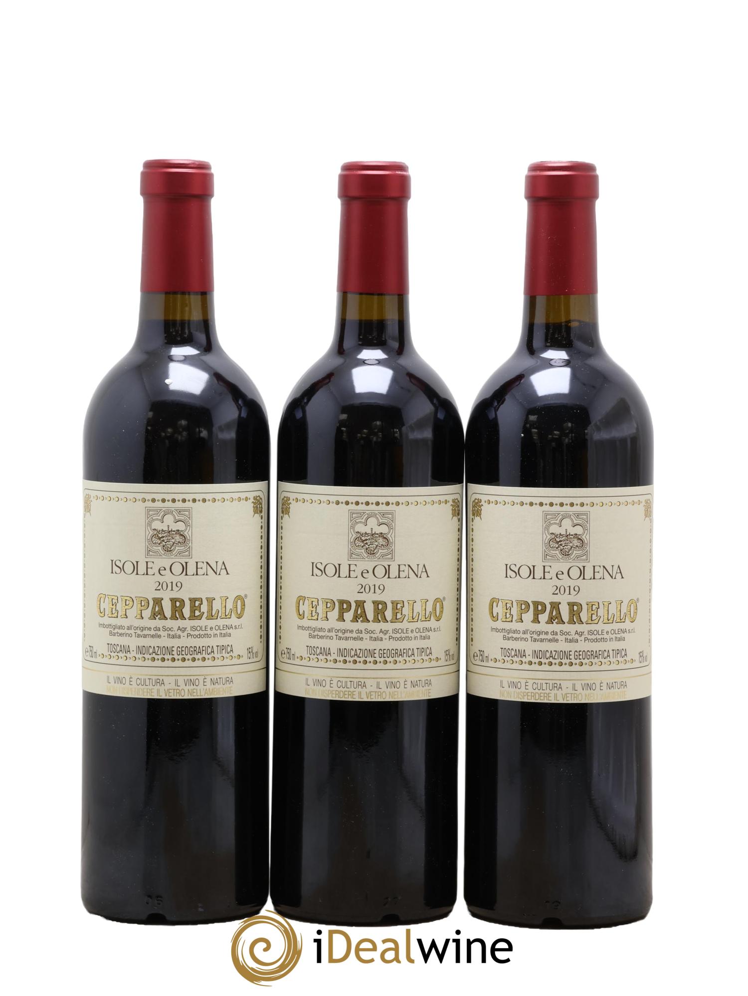 Toscana IGT Cepparello Isole e olena 2019 - Lot de 3 bouteilles - 0