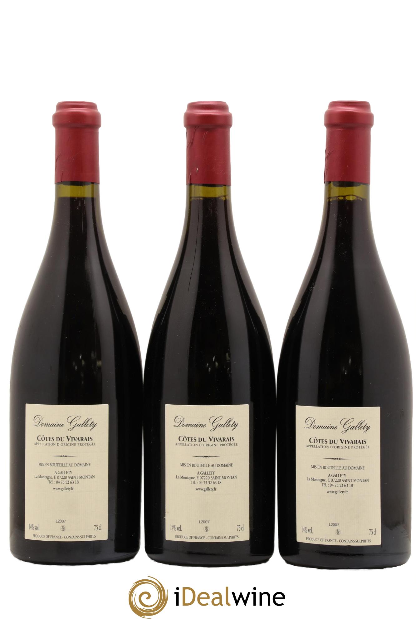 Côtes du Vivarais La Ligure Gallety (Domaine)  2016 - Lot of 6 bottles - 2