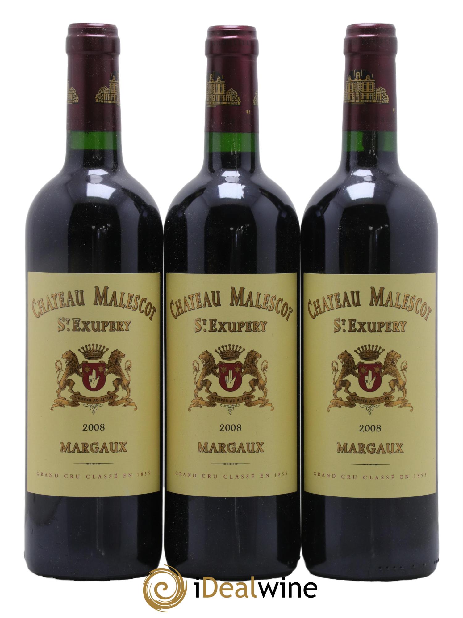 Château Malescot Saint-Exupéry 3ème Grand Cru Classé 2008 - Lot de 3 bouteilles - 0