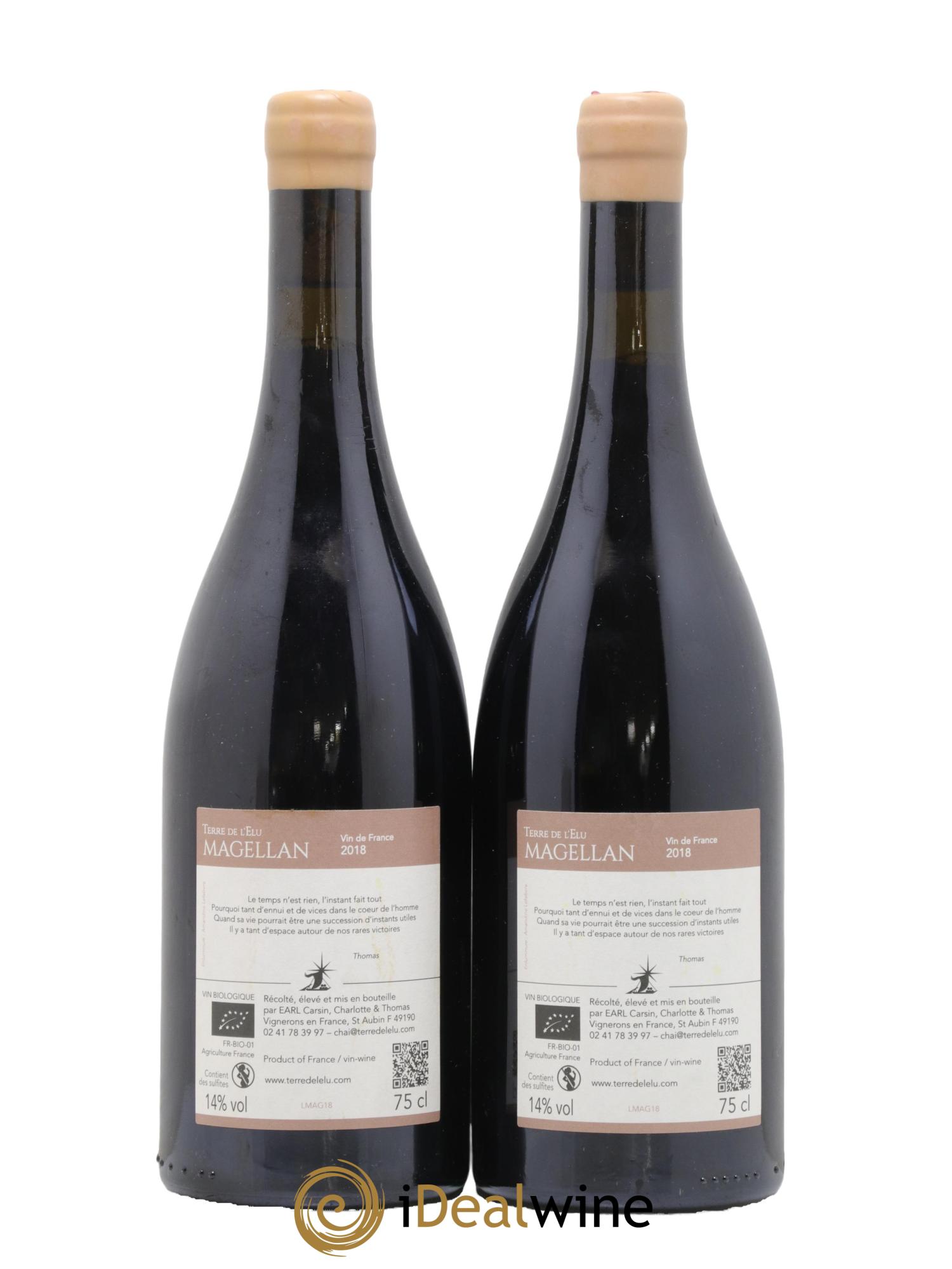 Vin de France Magellan Terre de l'Elu (Clos de L'Elu) 2018 - Lot de 2 bouteilles - 1