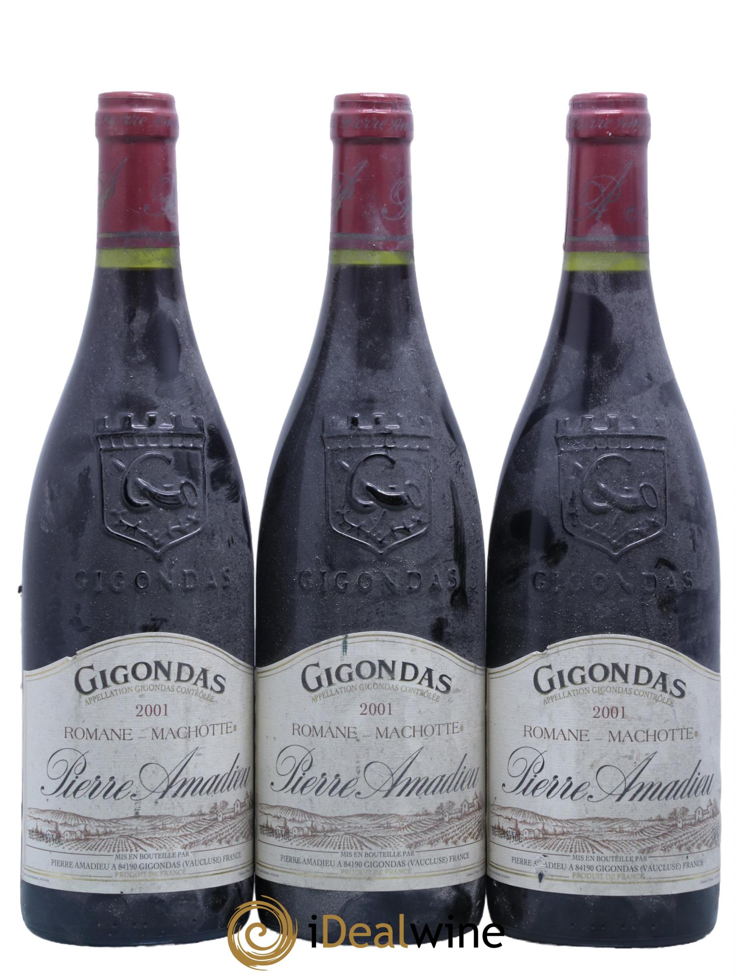 Gigondas Romane-Machotte Pierre Amadieu 2001 - Lot de 3 bouteilles - 0