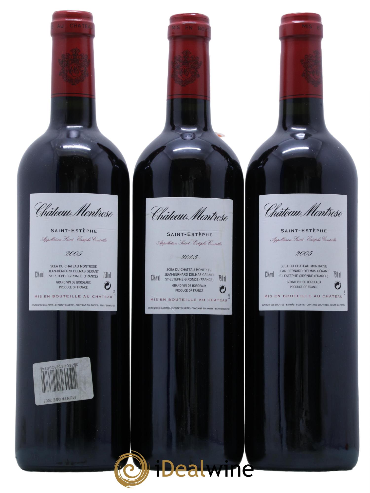 Château Montrose 2ème Grand Cru Classé 2005 - Lot de 3 bouteilles - 1