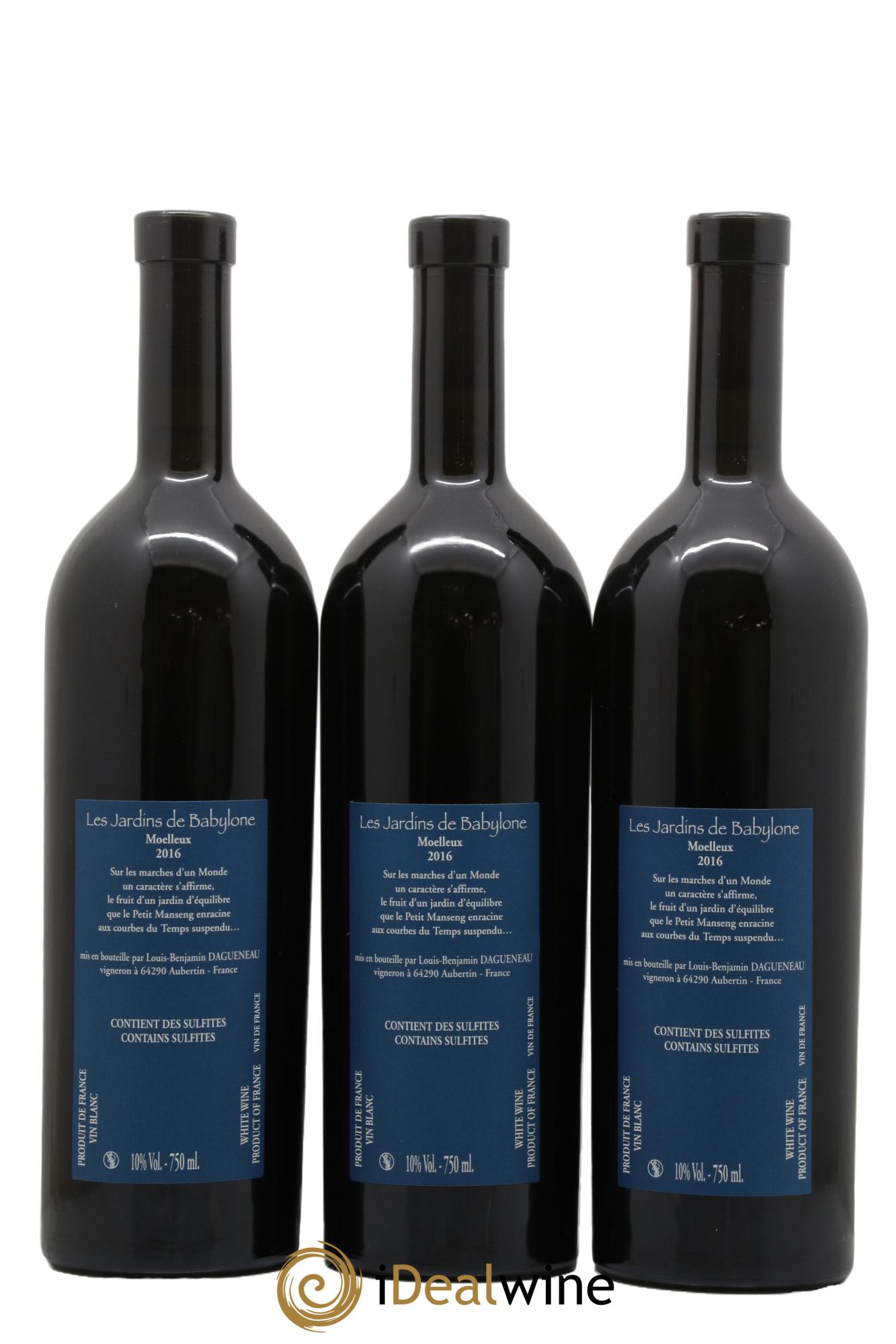 Vin de France (anciennement Jurançon) Jardins de Babylone Didier Dagueneau  2016 - Lot of 3 bottles - 1