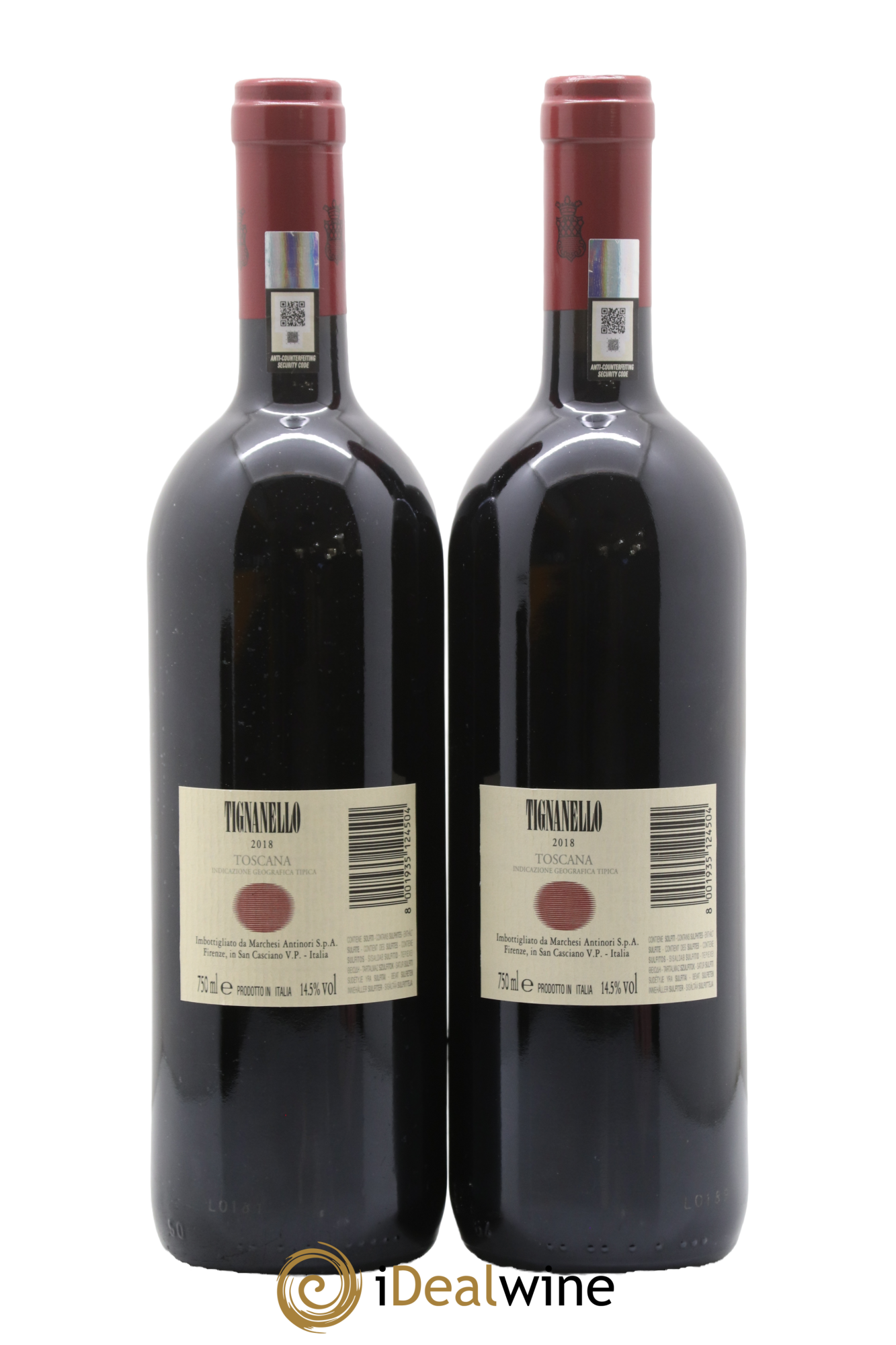 Toscana IGT Tignanello Tenuta Tignanello - Marchesi Antinori 2018 - Posten von 2 Flaschen - 1
