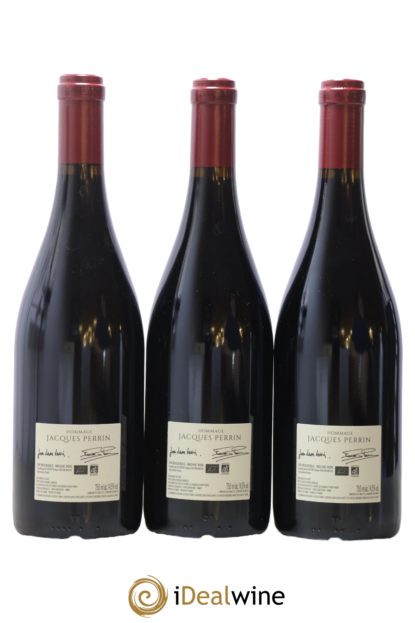 Châteauneuf-du-Pape Château de Beaucastel Hommage à Jacques Perrin Famille Perrin 2019 - Lot de 3 bouteilles - 1