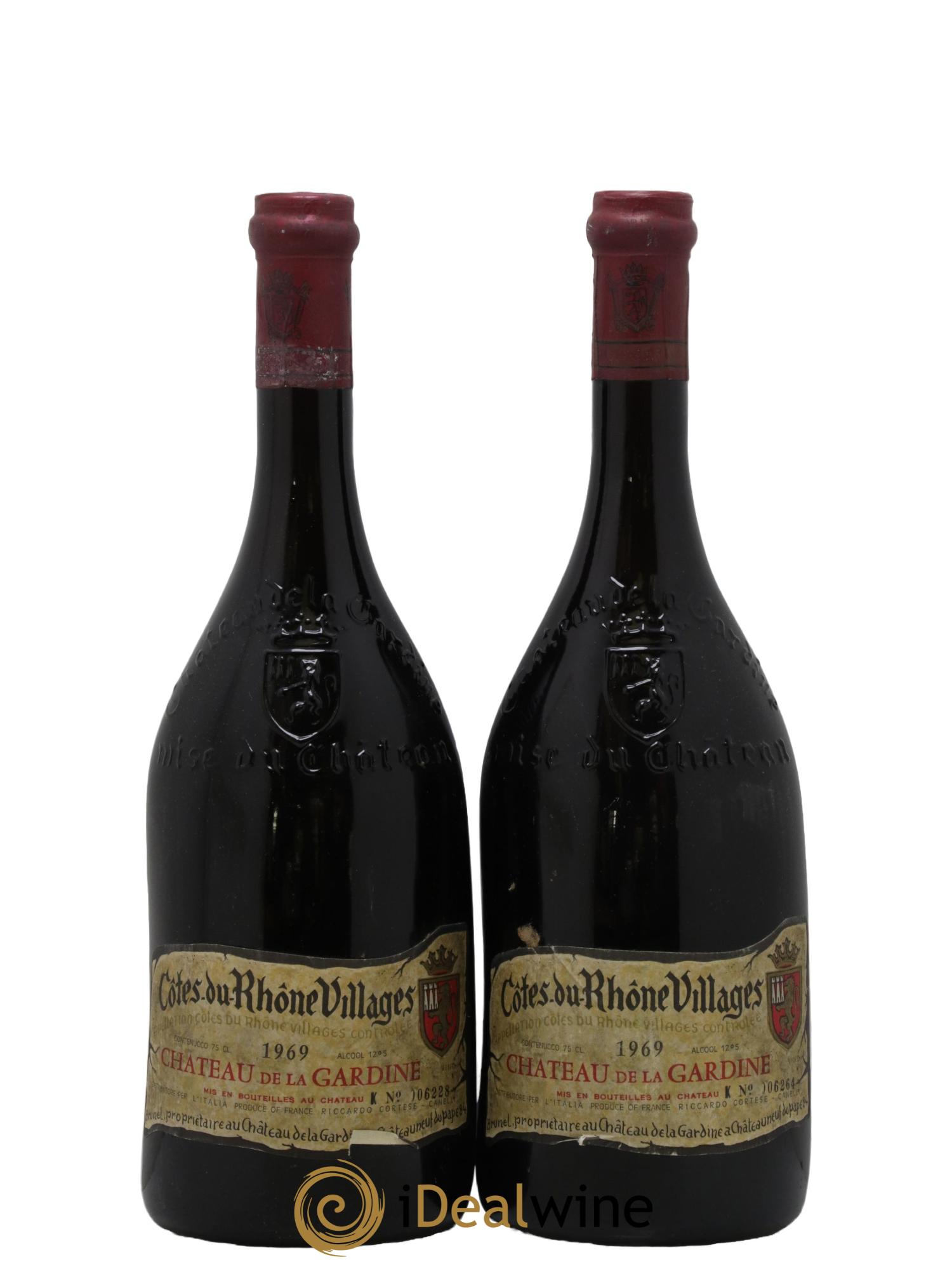 Côtes-du-Rhône La Gardine 1969 - Lot de 2 bouteilles - 0
