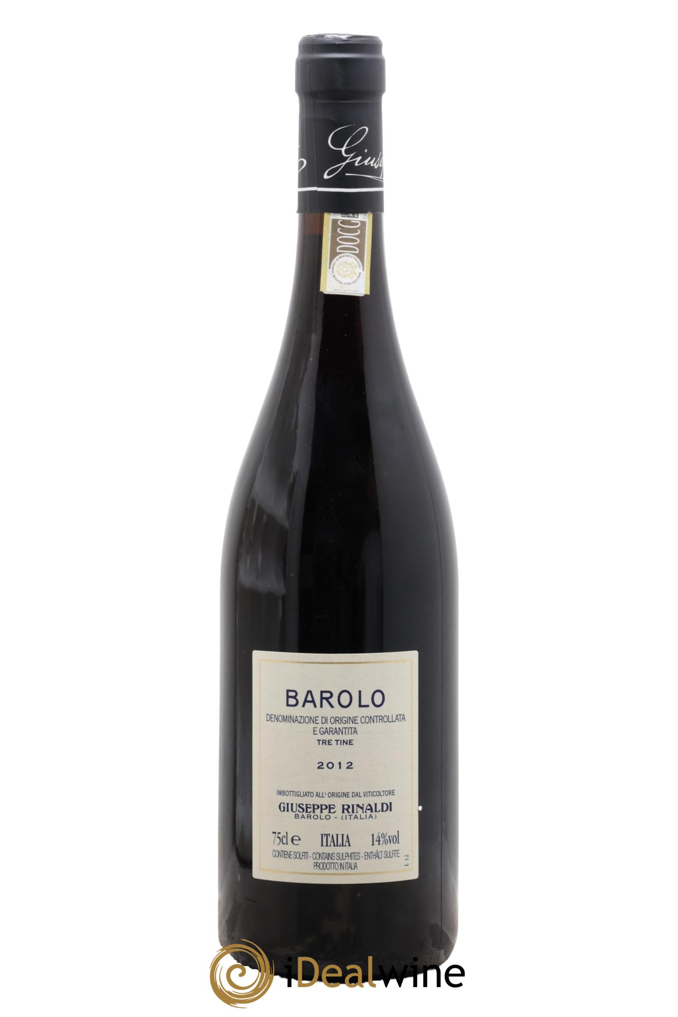 Barolo DOCG Tre Tine Giuseppe Rinaldi 2012 - Lot of 1 bottle - 1