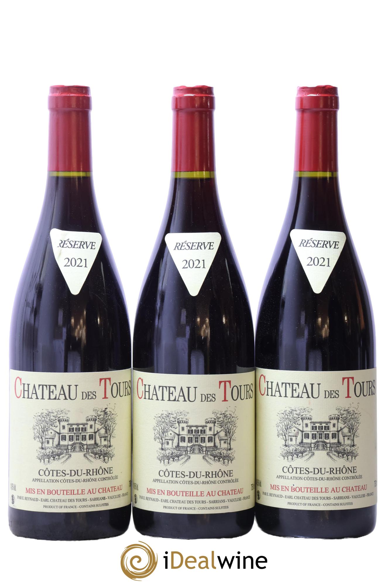 Côtes-du-Rhône Château des Tours Emmanuel Reynaud 2021 - Lot de 3 bouteilles - 0