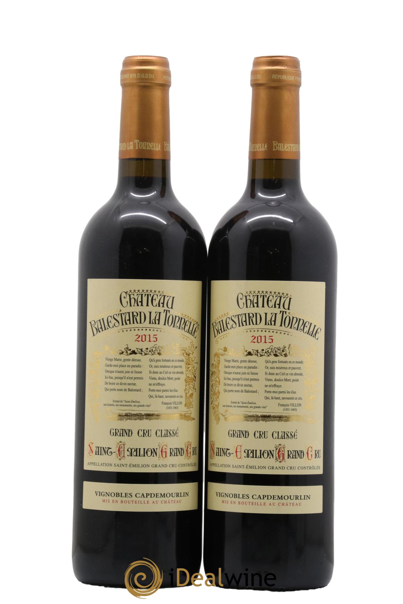 Château Balestard la Tonnelle Grand Cru Classé 2015 - Lot de 2 bouteilles - 0