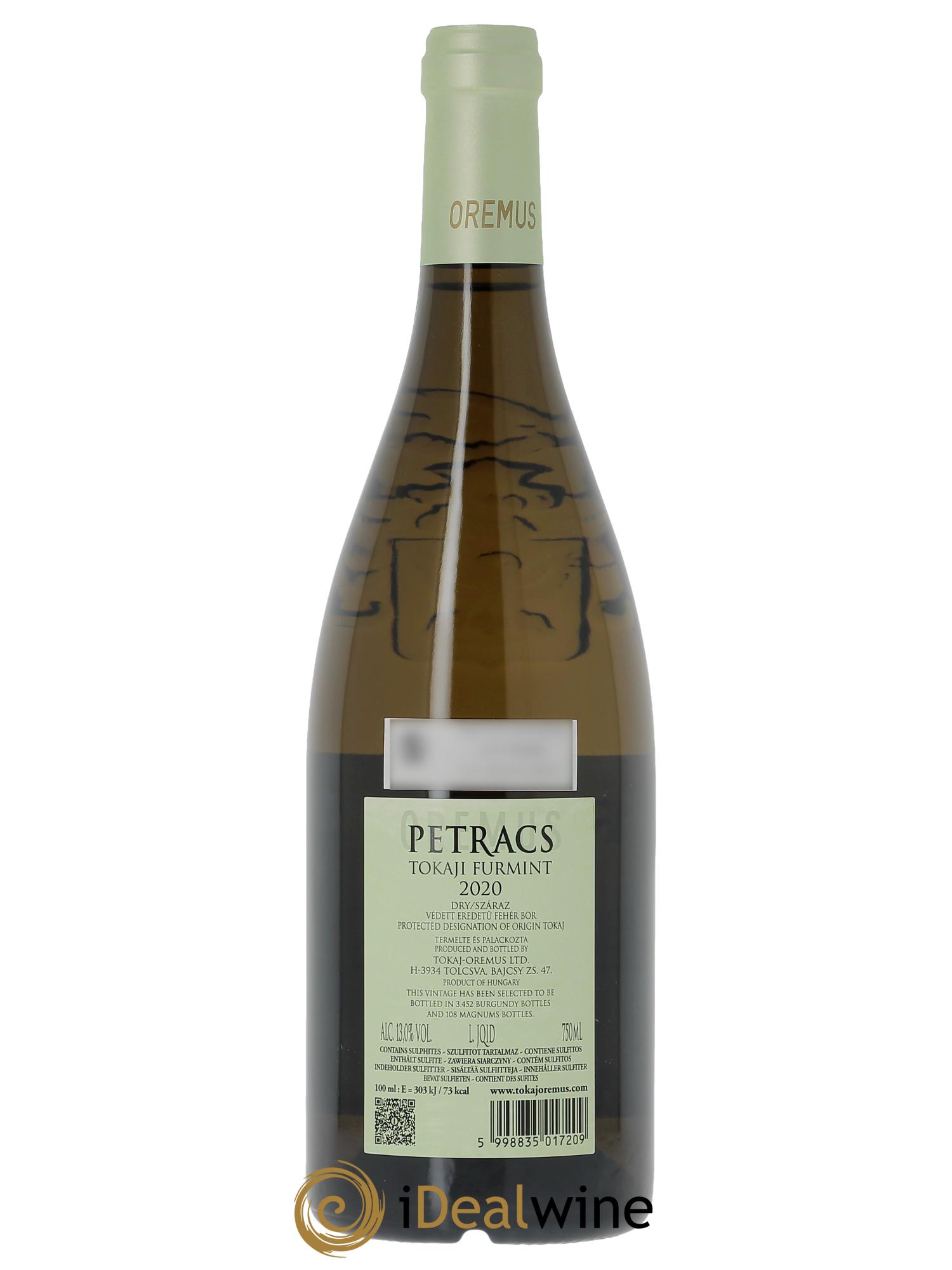 Tokaj Aszu Petracs Oremus by Vega Sicilia 2020 - Lot de 1 bouteille - 2