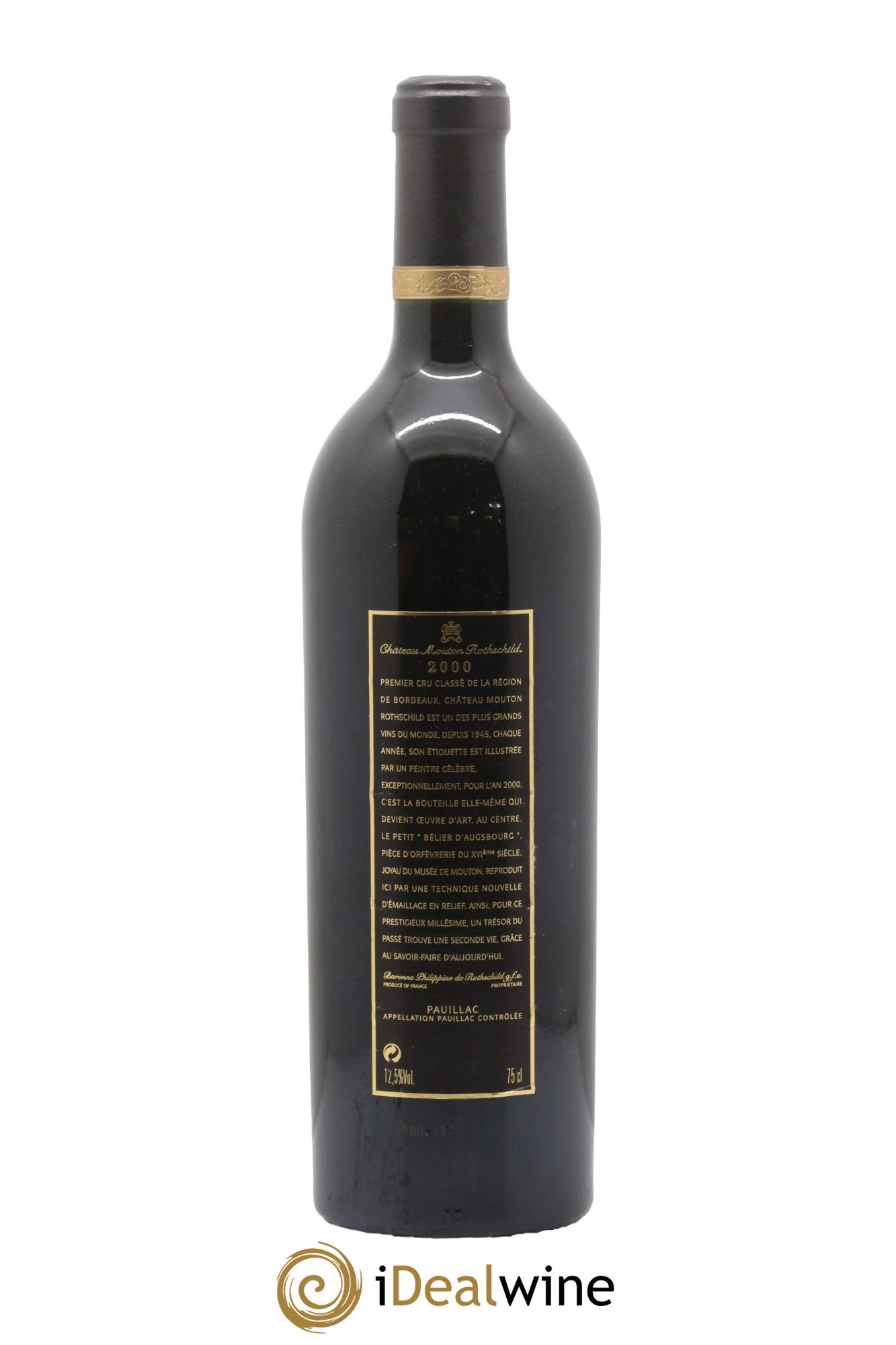 Château Mouton Rothschild 1er Grand Cru Classé 2000 - Lot de 1 bouteille - 1