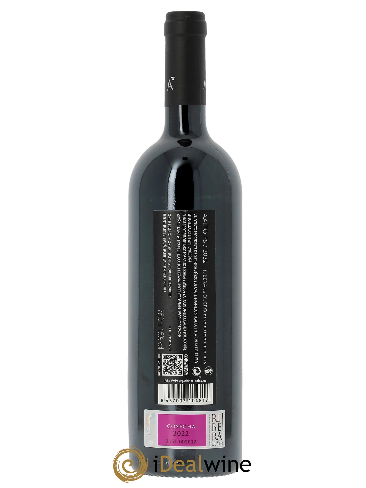 Ribera Del Duero DO Aalto PS Bodegas y Vinedos Aalto 2022 - Lot de 1 bouteille - 1