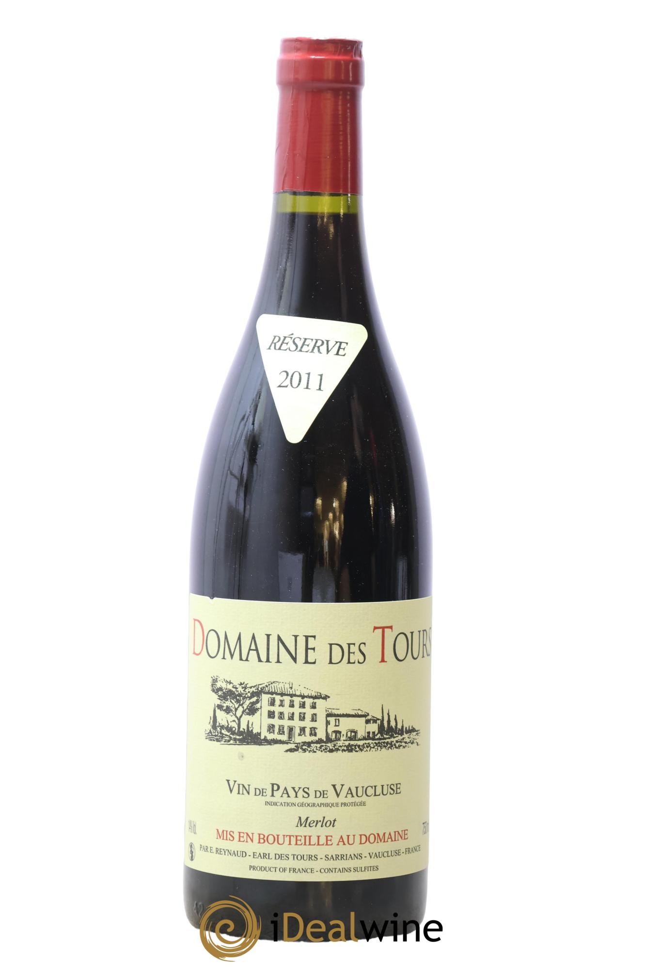 Vaucluse Domaine des Tours Merlot Emmanuel Reynaud 2011 - Lot of 1 bottle - 0
