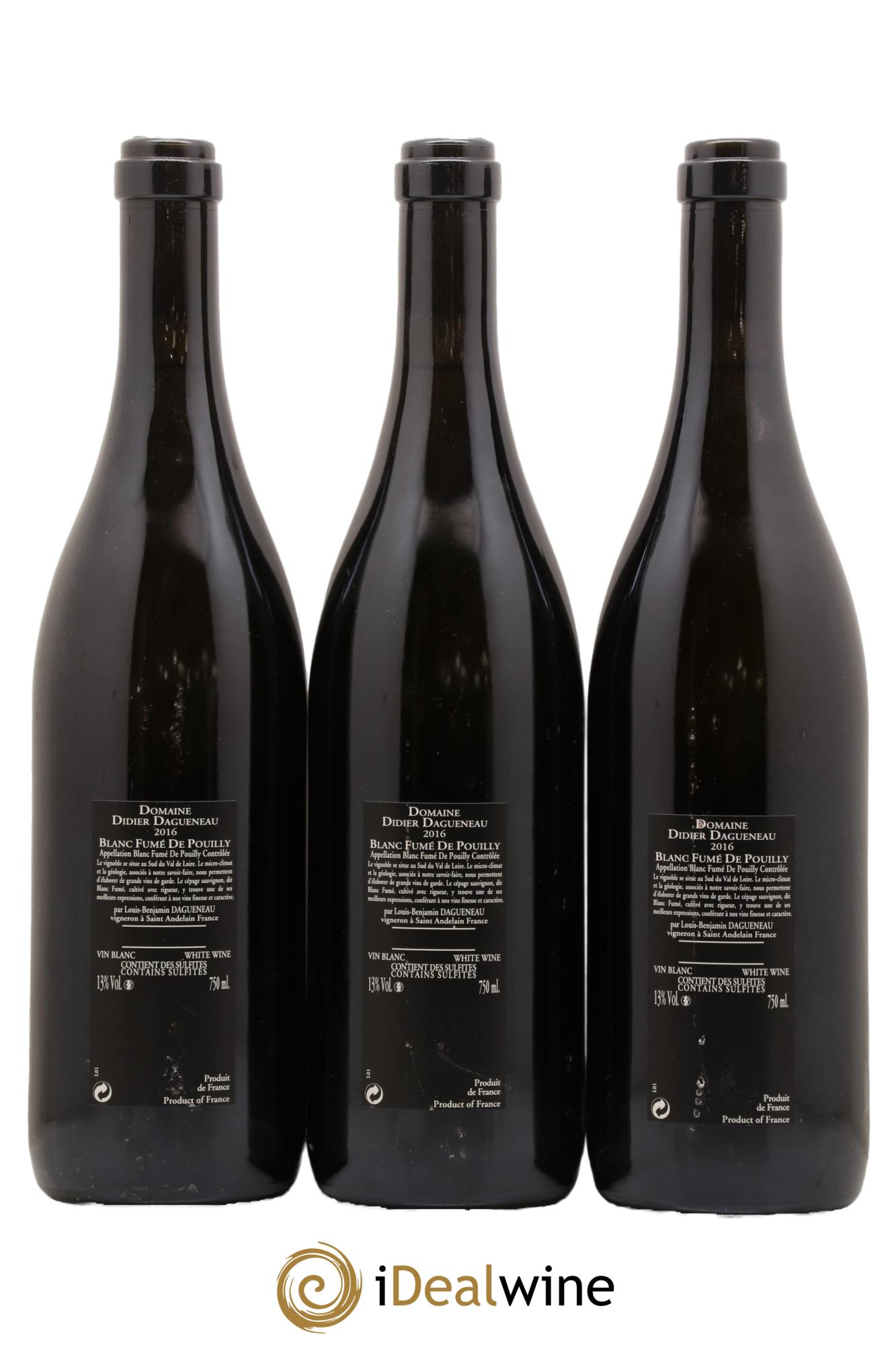 Vin de France (anciennement Pouilly-Fumé) Silex Dagueneau (Domaine Didier - Louis-Benjamin) 2016 - Lot de 3 bouteilles - 1
