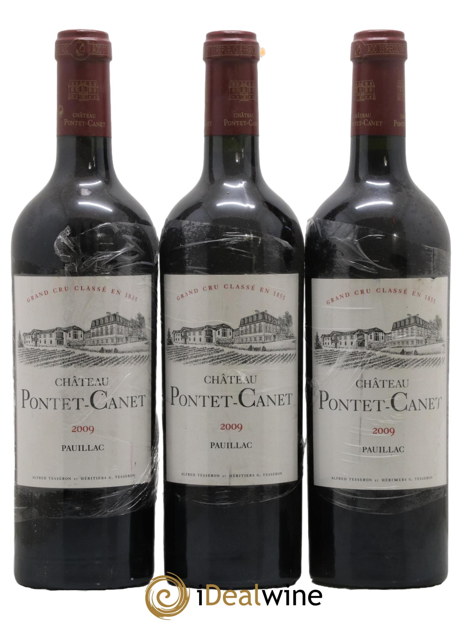 Château Pontet Canet 5ème Grand Cru Classé 2009 - Lot de 3 bouteilles - 0