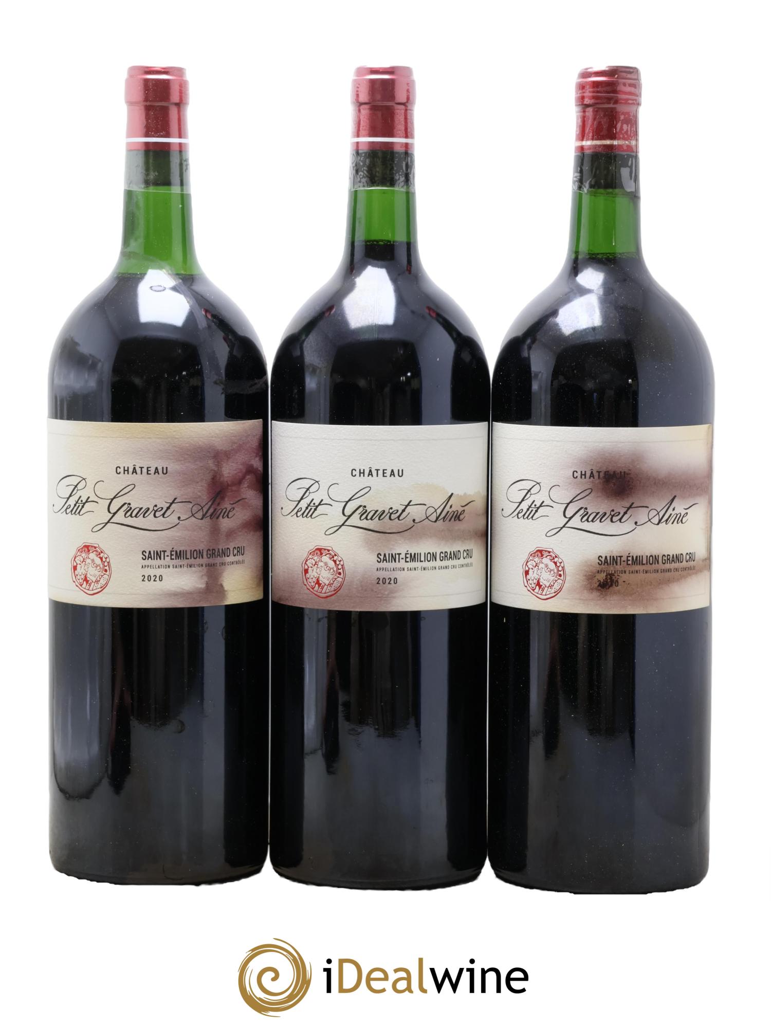 Saint-Émilion Grand Cru Château Petit Gravet Ainé 2020 - Lot of 3 magnums - 0