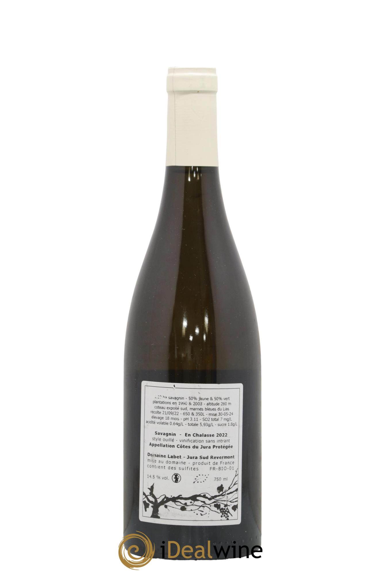 Côtes du Jura Fleur de Savagnin En Chalasse Romain - Julien - Charline Labet 2022 - Lot de 1 bouteille - 1