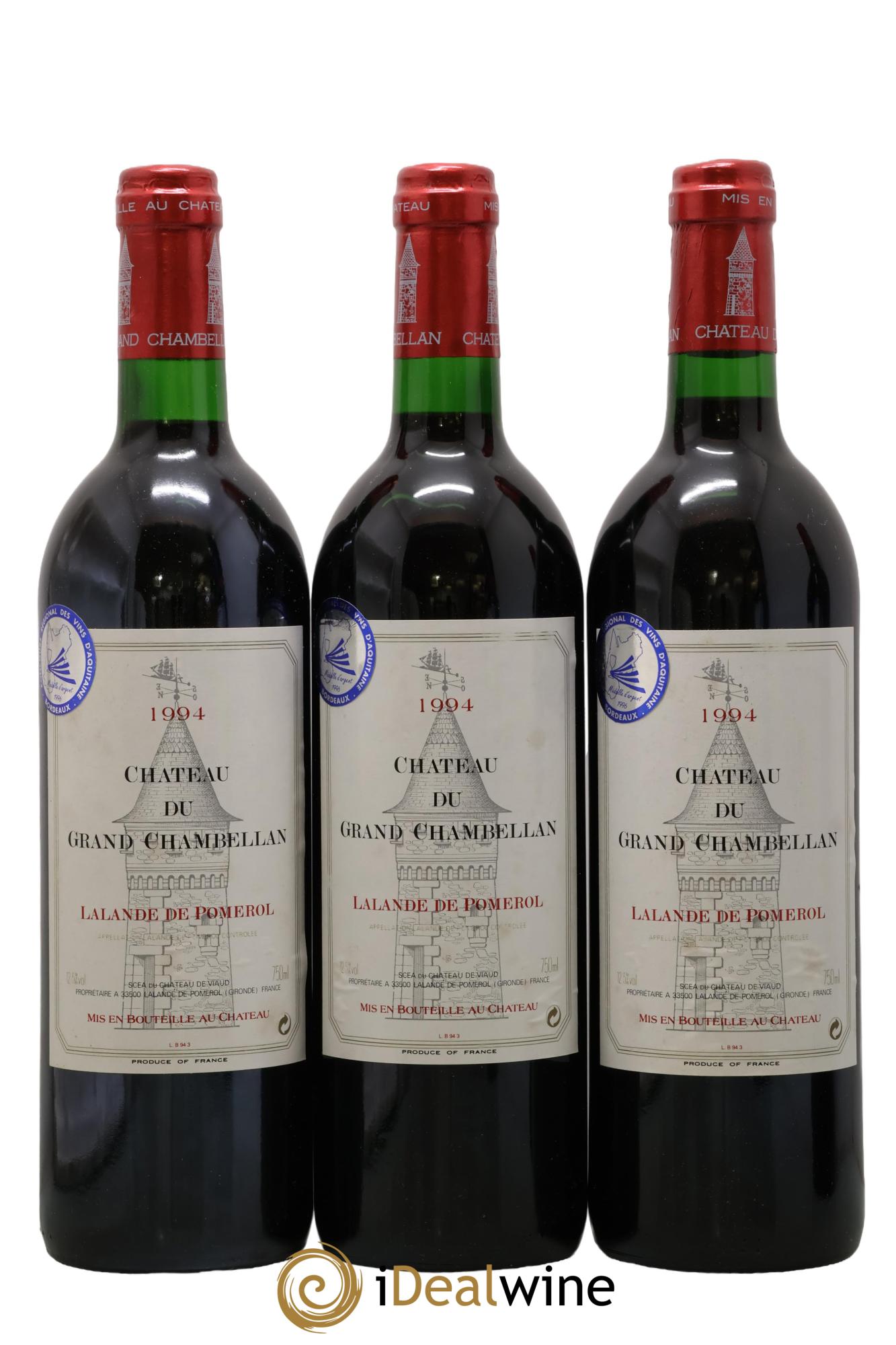 Lalande-de-Pomerol Château Du Grand Chambellan 1994 - Lot de 3 bouteilles - 0