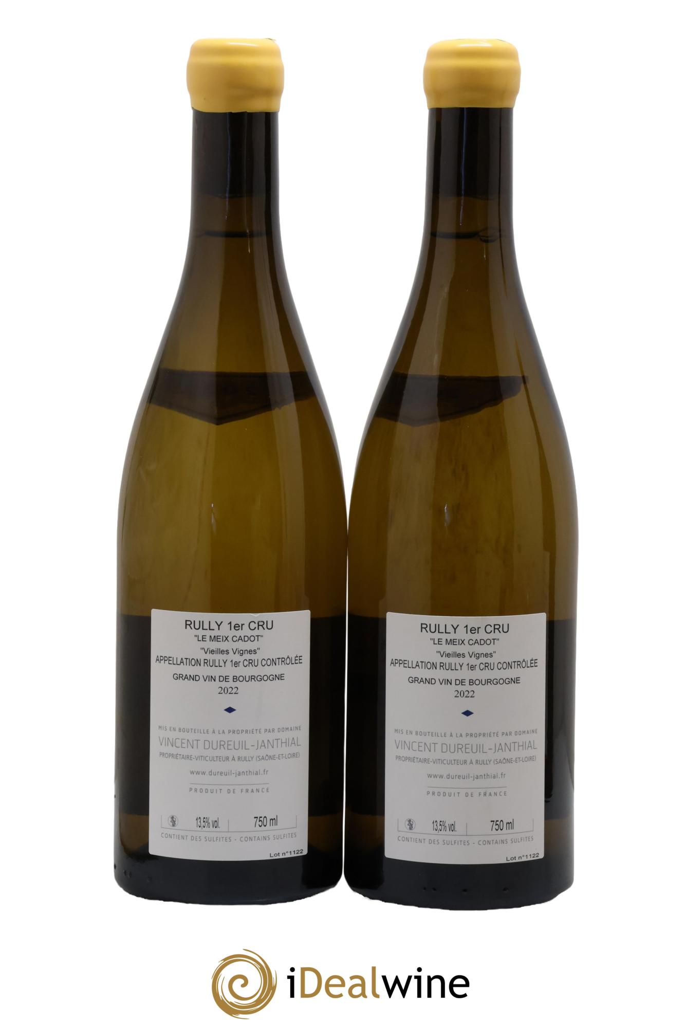 Rully 1er Cru Le Meix Cadot Vieilles Vignes Vincent Dureuil-Janthial 2022 - Lotto di 2 bottiglie - 1