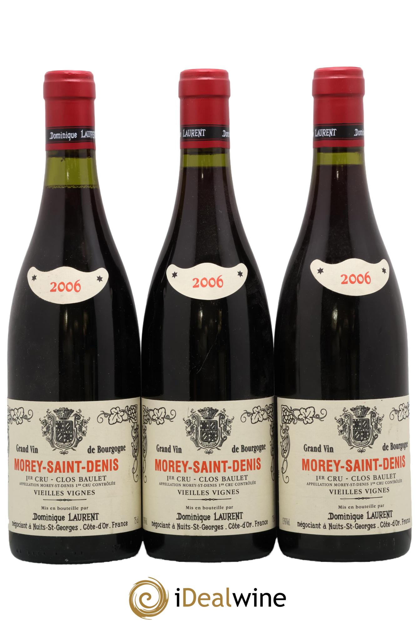 Morey-Saint-Denis 1er Cru Clos Baulet Vieilles Vignes Dominique Laurent 2006 - Posten von 3 Flaschen - 0